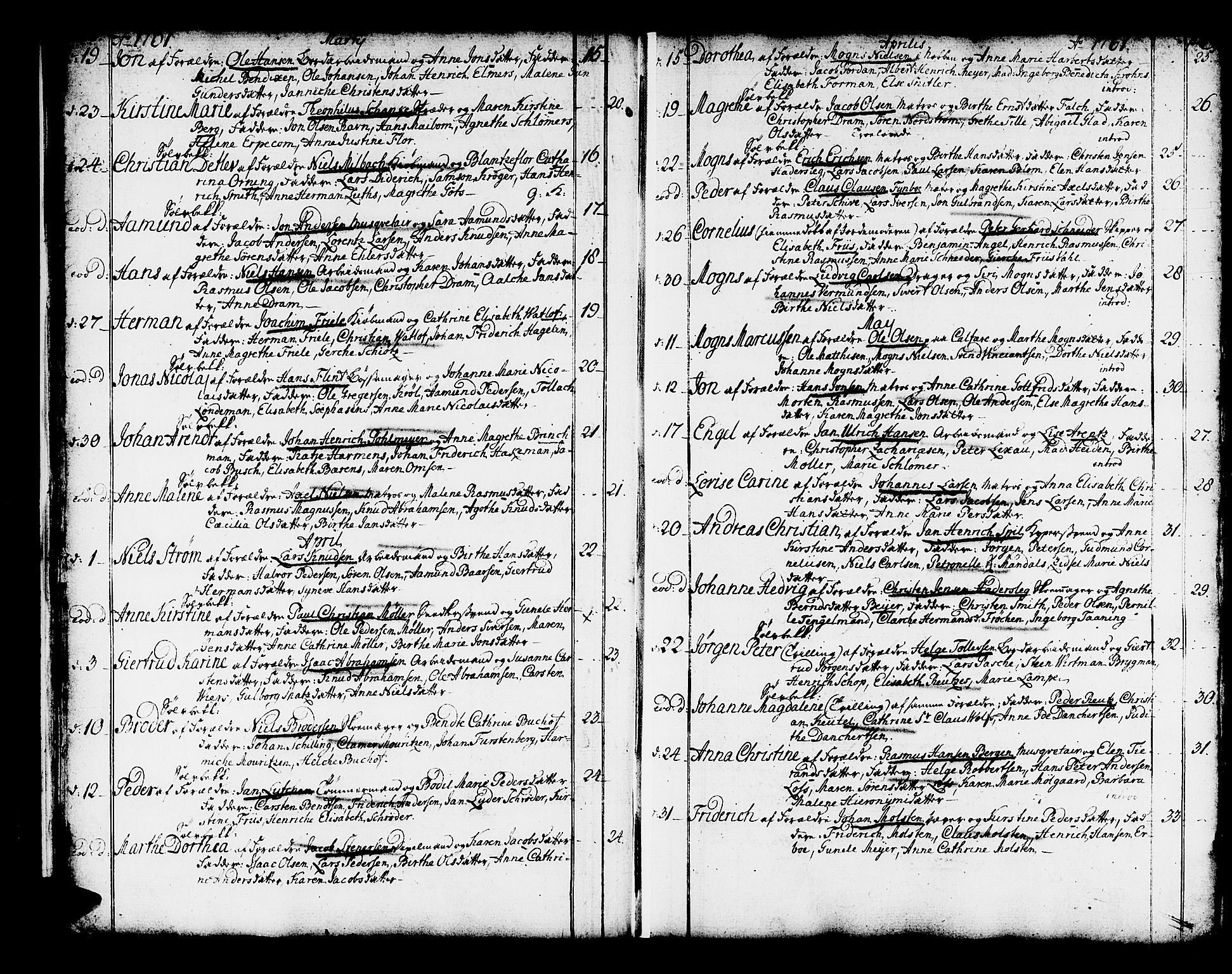 Domkirken sokneprestembete, SAB/A-74801/H/Haa/L0003: Parish register (official) no. A 3, 1758-1789, p. 38-39