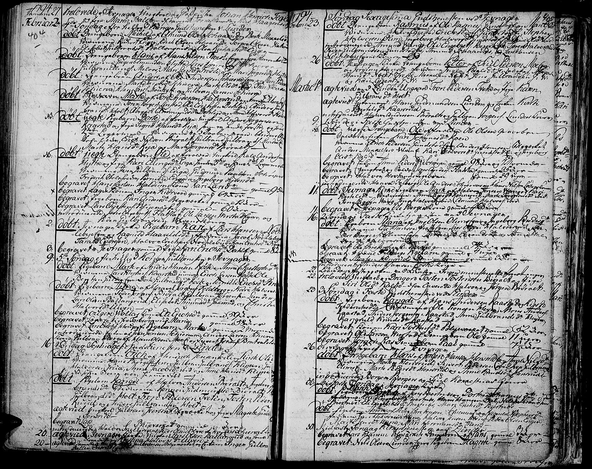 Jevnaker prestekontor, SAH/PREST-116/H/Ha/Haa/L0003: Parish register (official) no. 3, 1752-1799, p. 404-405
