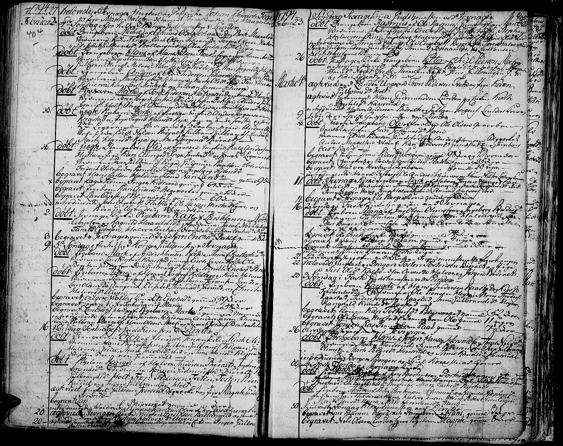 Jevnaker prestekontor, AV/SAH-PREST-116/H/Ha/Haa/L0003: Parish register (official) no. 3, 1752-1799, p. 404-405