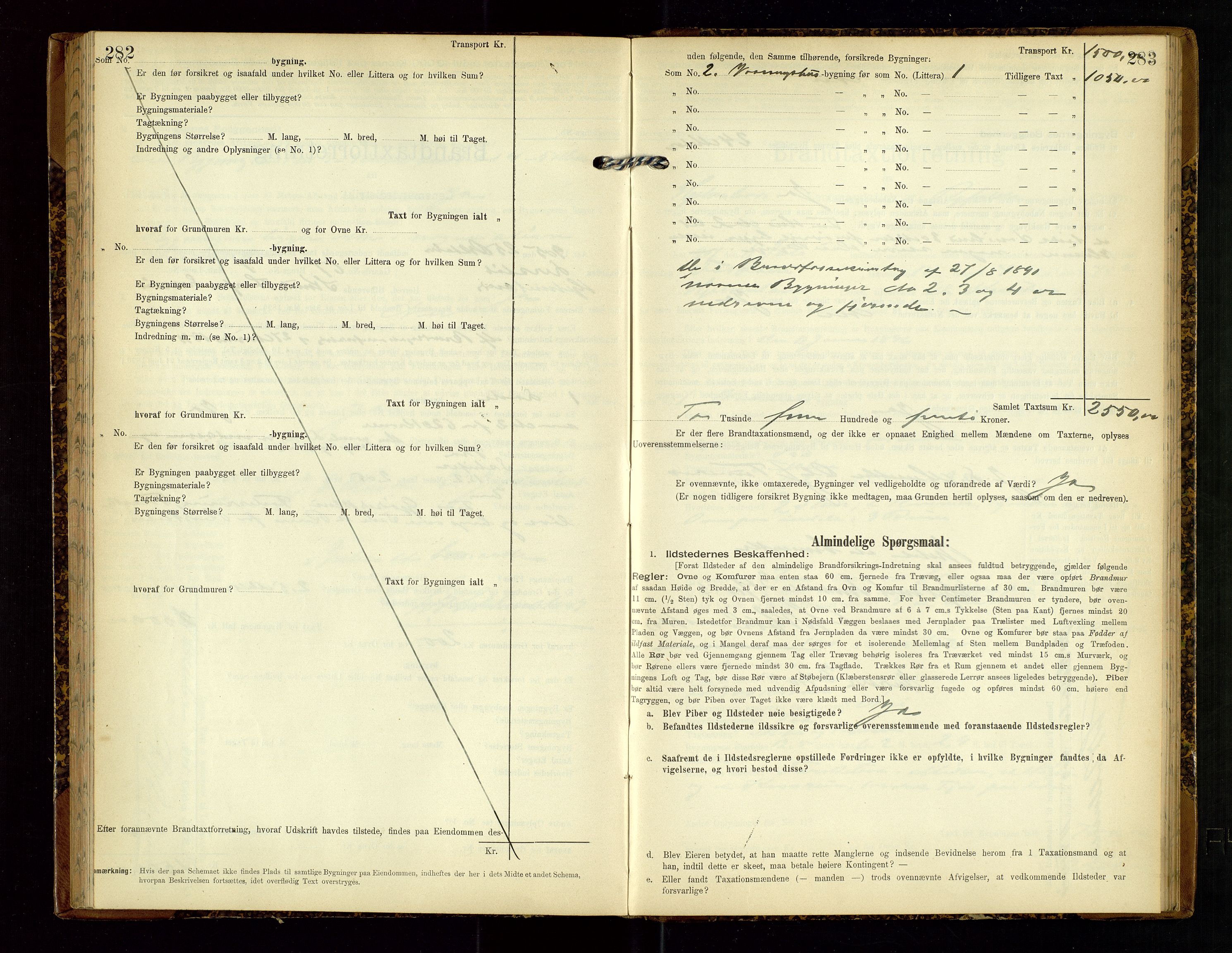 Hjelmeland lensmannskontor, SAST/A-100439/Gob/L0002: "Brandtaxationsprotokol", 1904-1920, p. 282-283