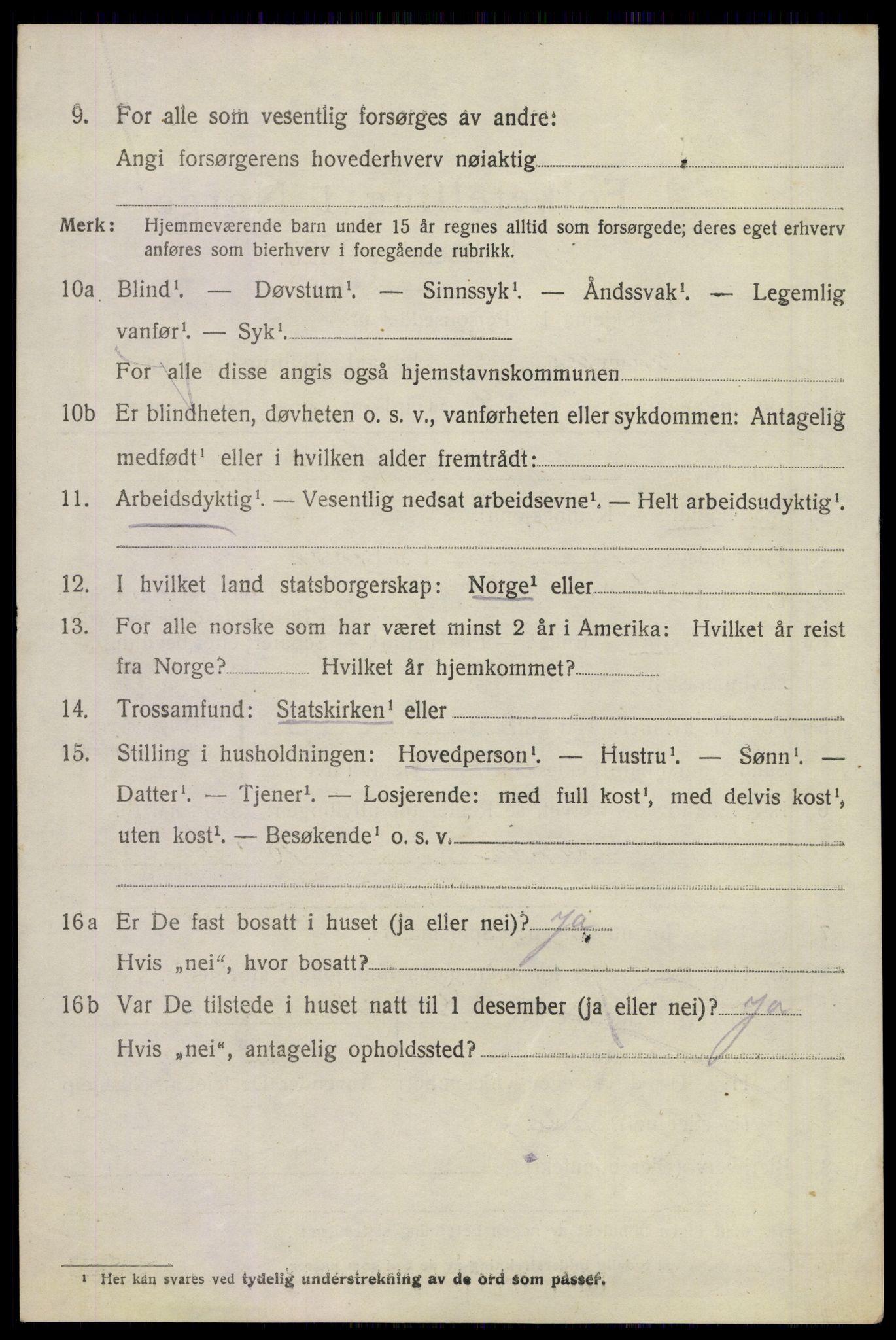 SAKO, 1920 census for Sande, 1920, p. 2167