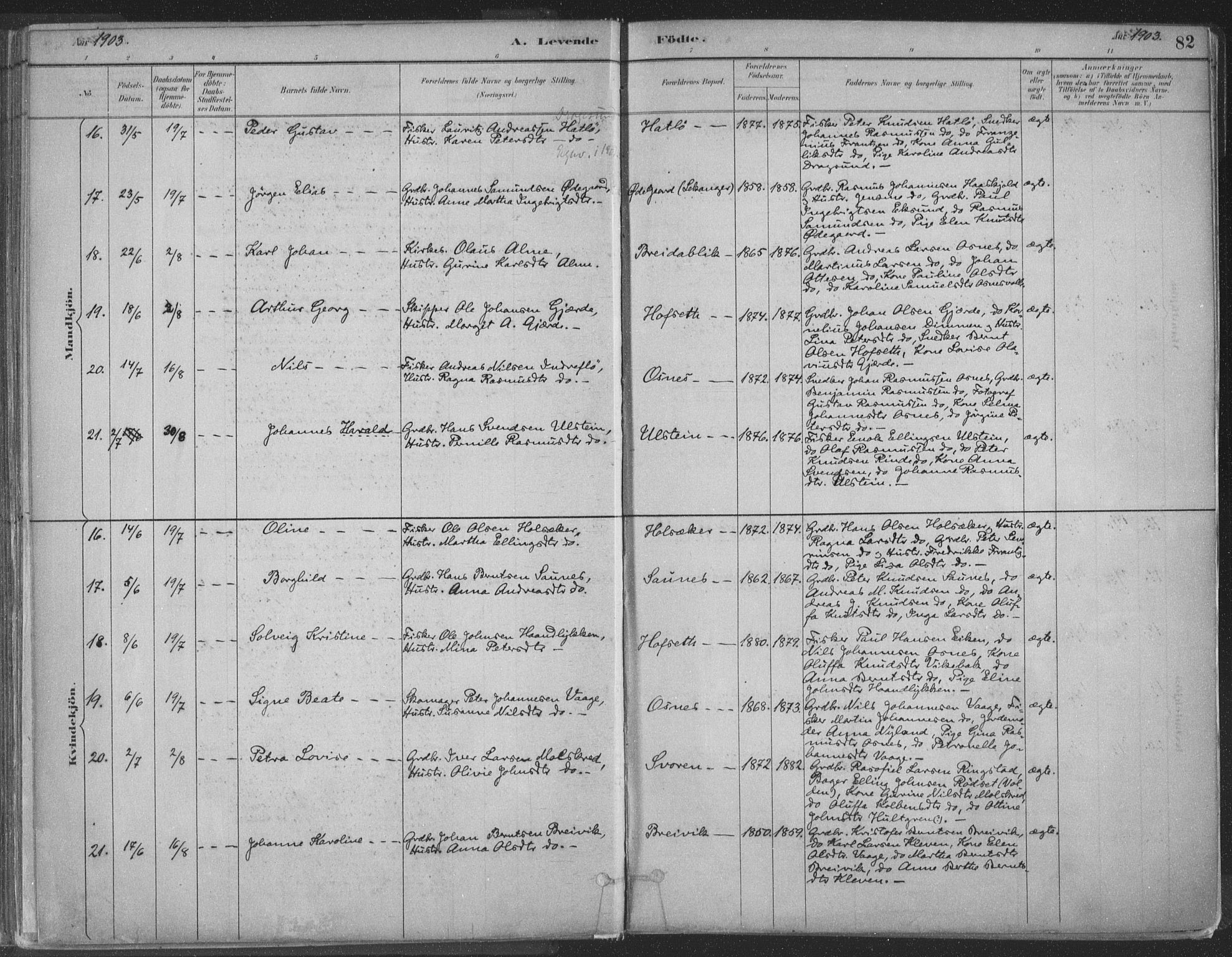 Ministerialprotokoller, klokkerbøker og fødselsregistre - Møre og Romsdal, SAT/A-1454/509/L0106: Parish register (official) no. 509A04, 1883-1922, p. 82