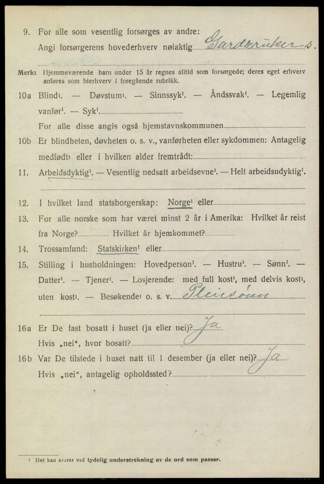 SAO, 1920 census for Høland, 1920, p. 9658