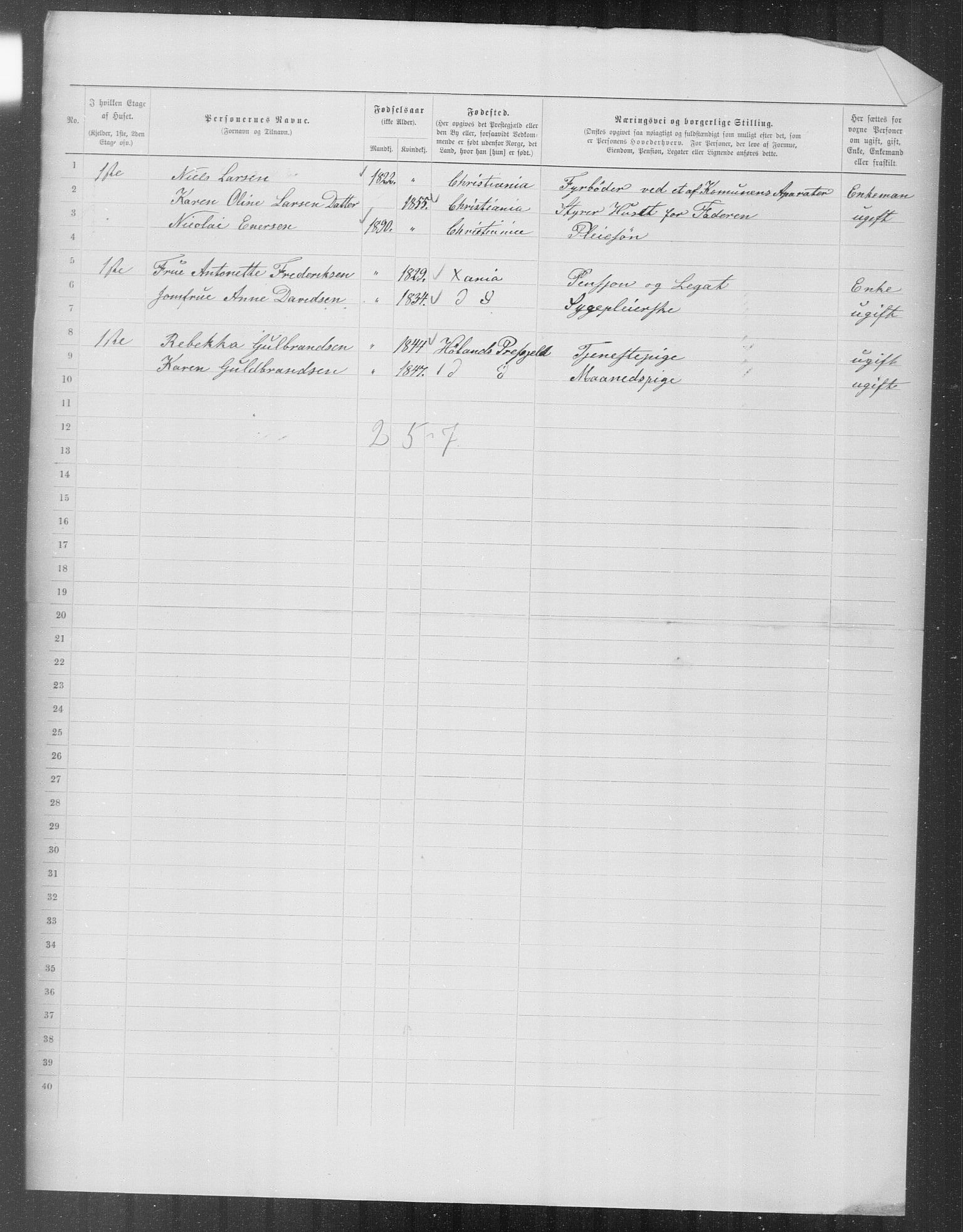 OBA, Municipal Census 1899 for Kristiania, 1899, p. 11339