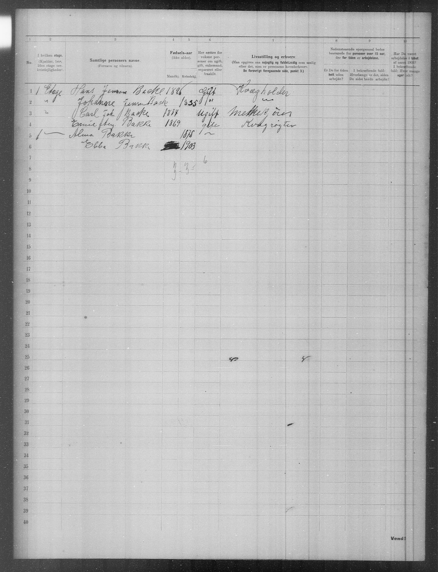 OBA, Municipal Census 1903 for Kristiania, 1903, p. 5501