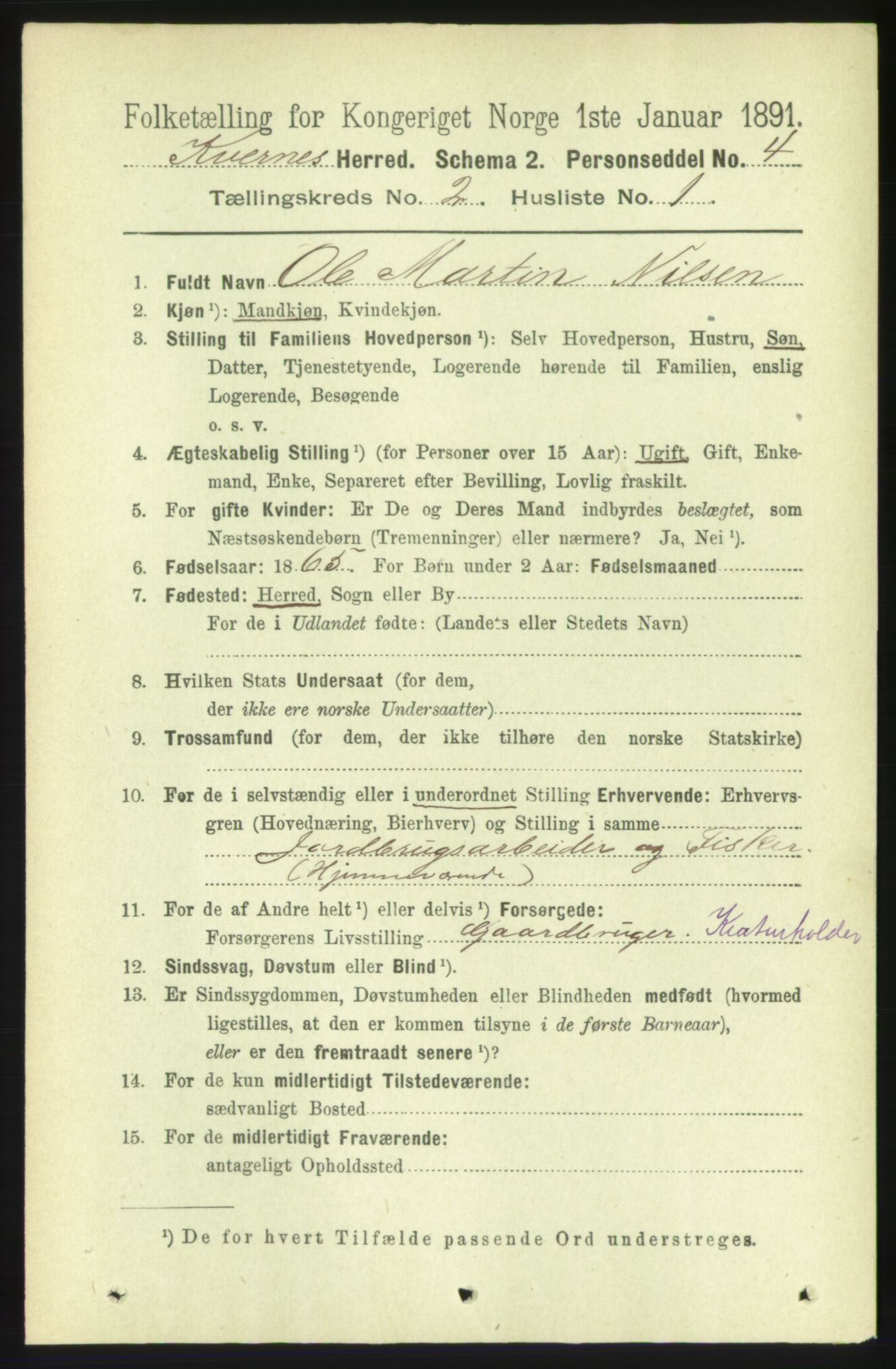 RA, 1891 census for 1553 Kvernes, 1891, p. 676