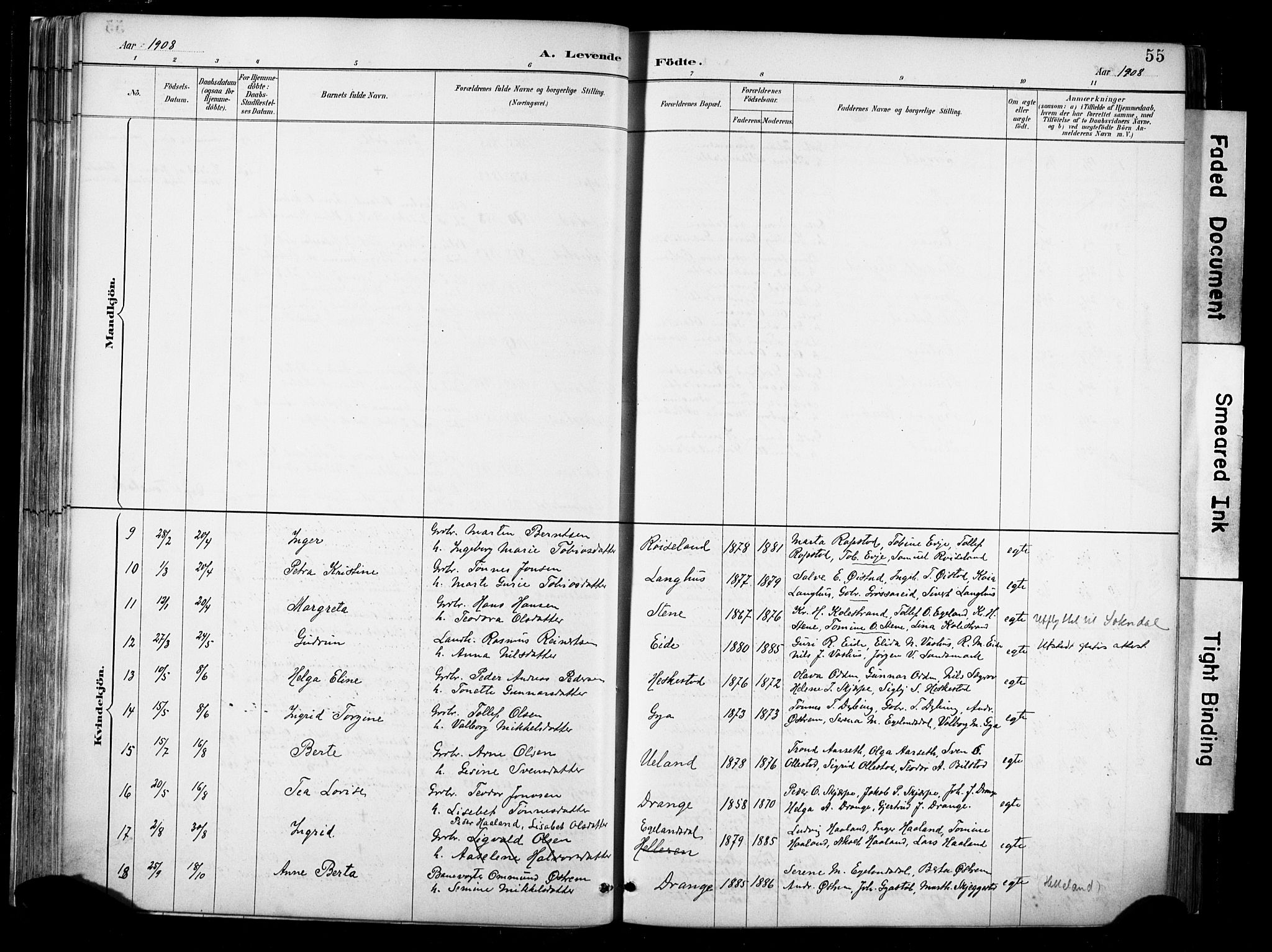 Lund sokneprestkontor, AV/SAST-A-101809/S06/L0012: Parish register (official) no. A 11, 1887-1921, p. 55