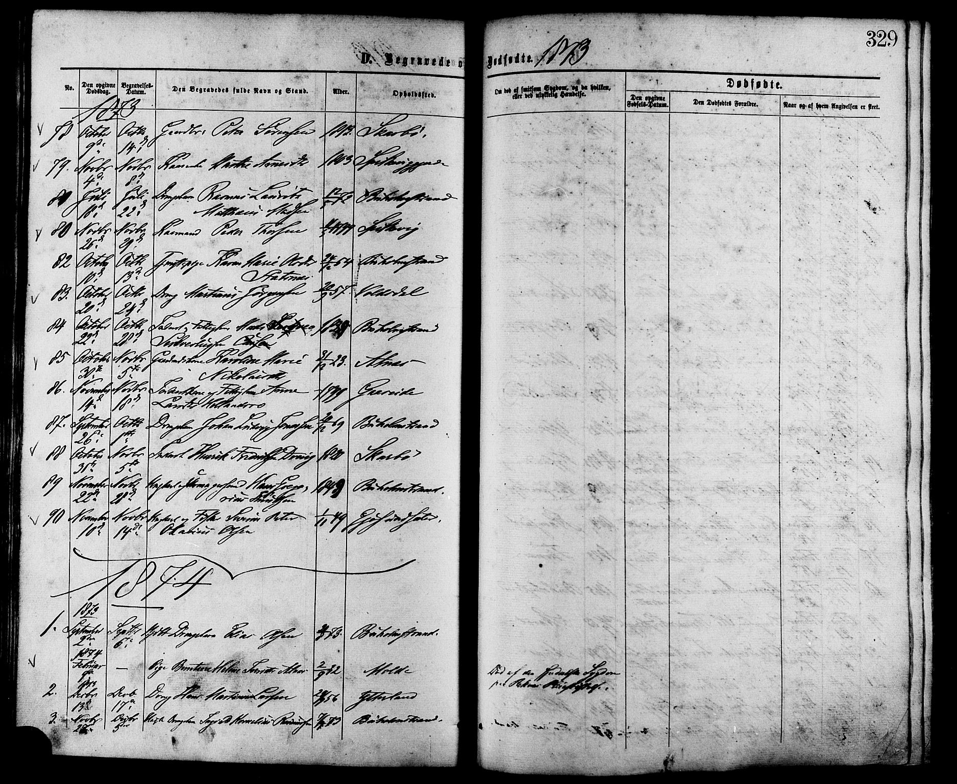 Ministerialprotokoller, klokkerbøker og fødselsregistre - Møre og Romsdal, AV/SAT-A-1454/528/L0399: Parish register (official) no. 528A10, 1864-1879, p. 329