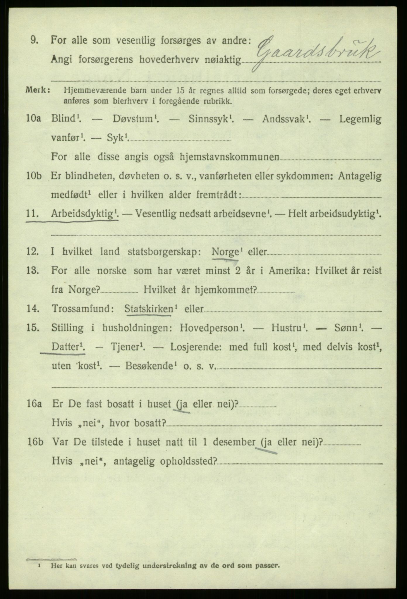 SAB, 1920 census for Gulen, 1920, p. 6682