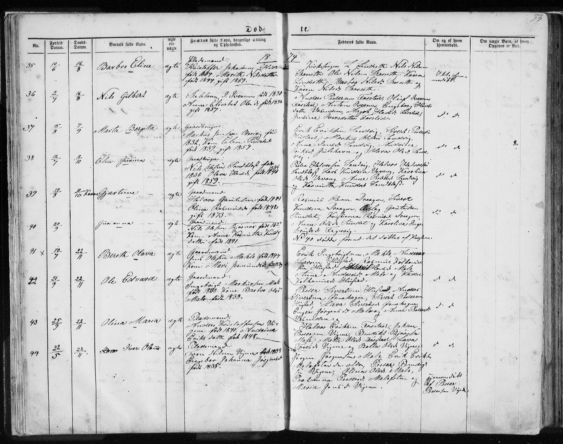 Ministerialprotokoller, klokkerbøker og fødselsregistre - Møre og Romsdal, AV/SAT-A-1454/567/L0782: Parish register (copy) no. 567C02, 1867-1886, p. 33