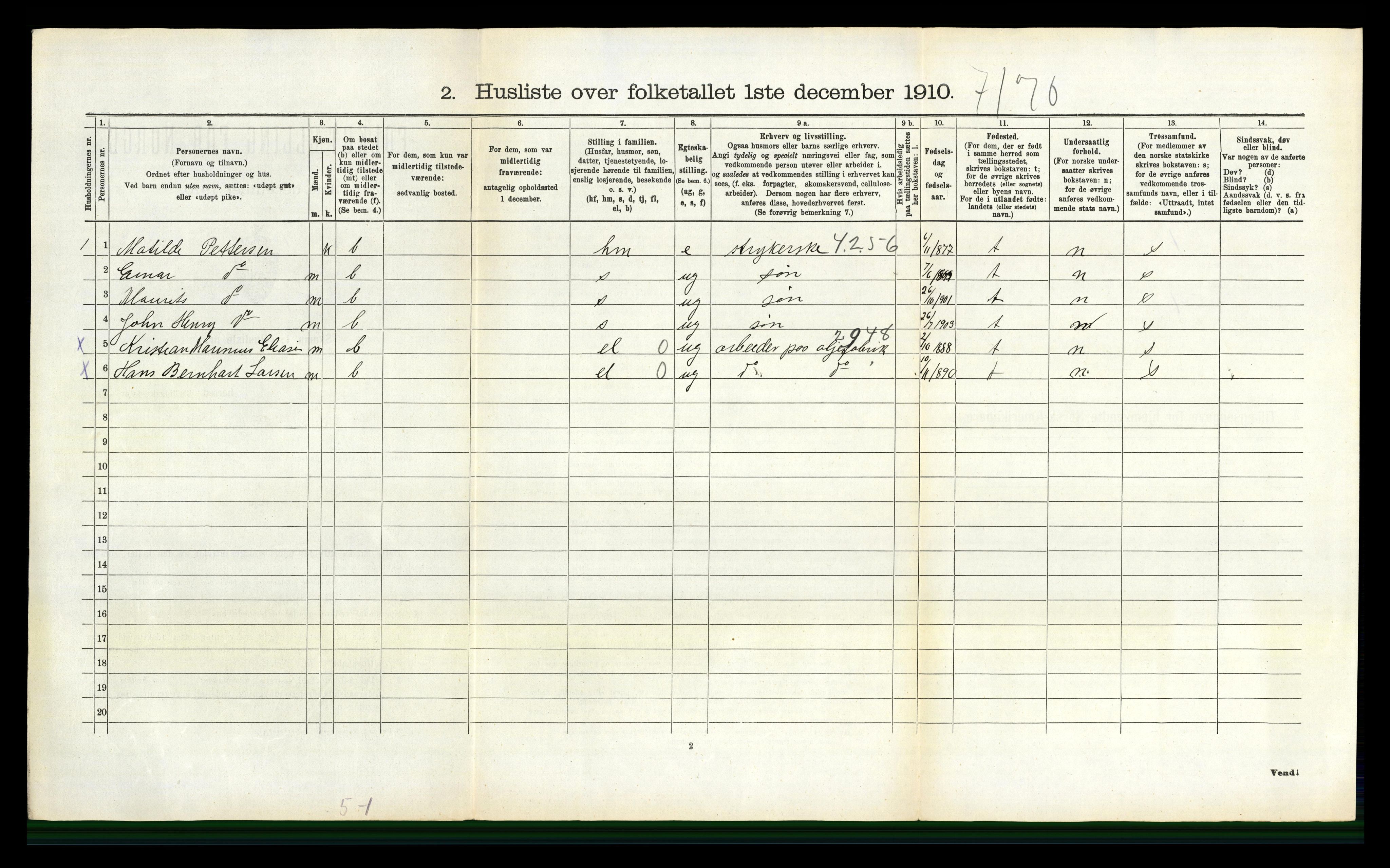 RA, 1910 census for Sandeherred, 1910, p. 1938