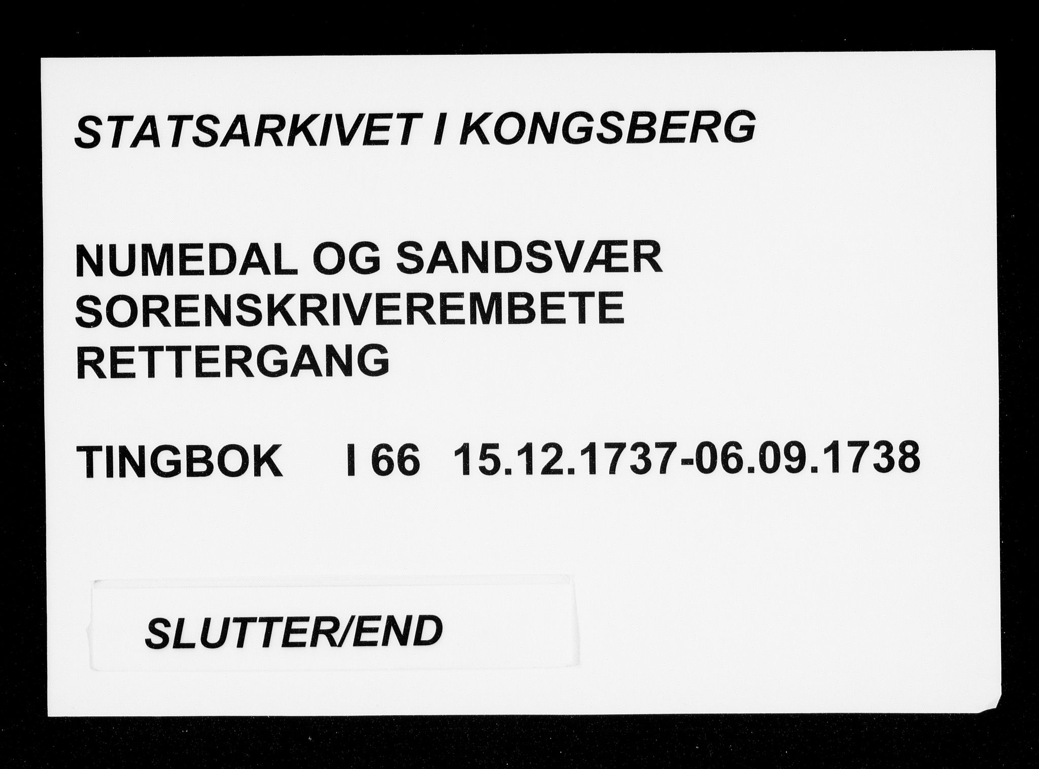 Numedal og Sandsvær sorenskriveri, AV/SAKO-A-128/F/Fa/Faa/L0066: Tingbøker, 1737-1738