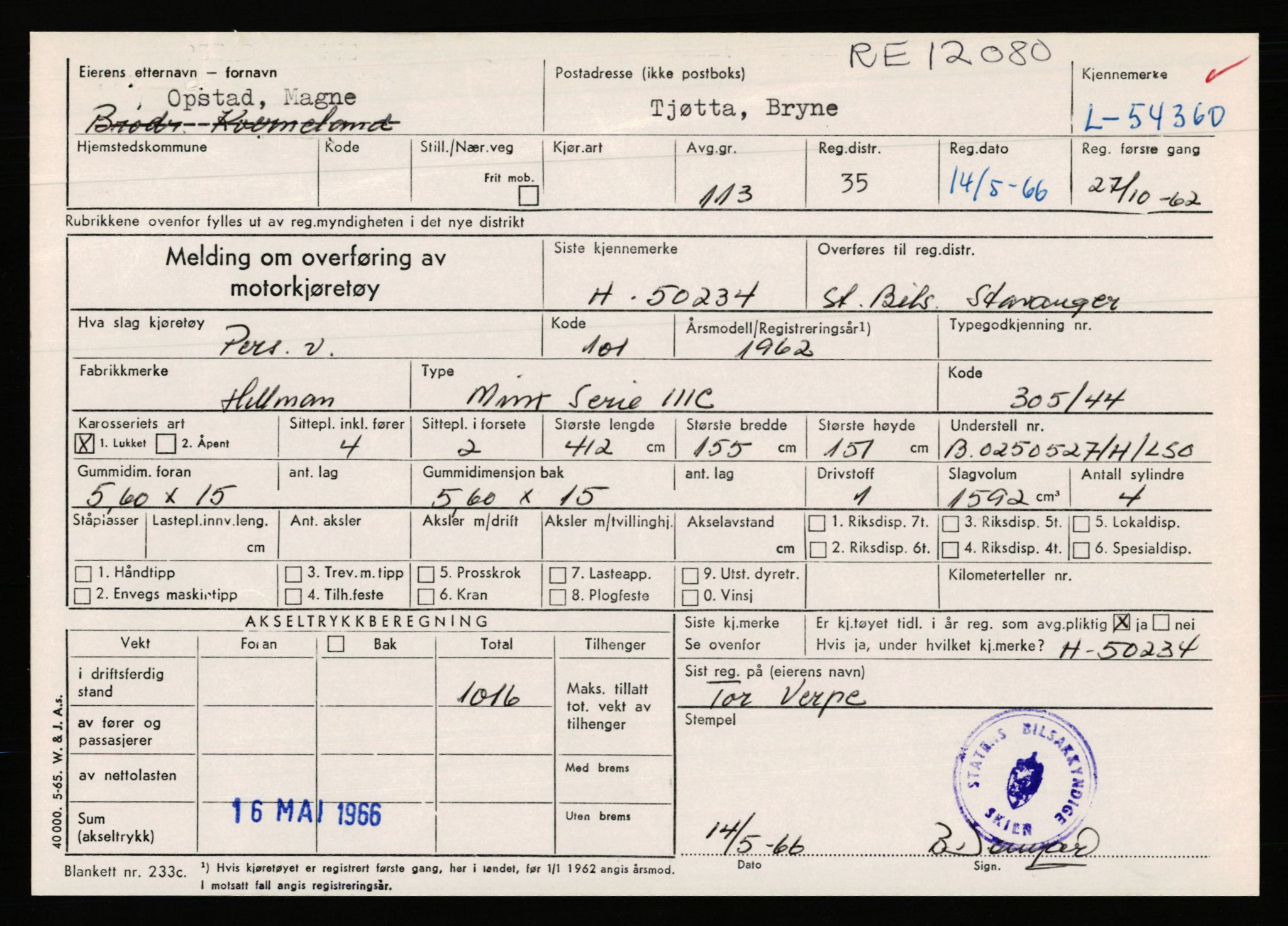 Stavanger trafikkstasjon, AV/SAST-A-101942/0/F/L0054: L-54200 - L-55699, 1930-1971, p. 321