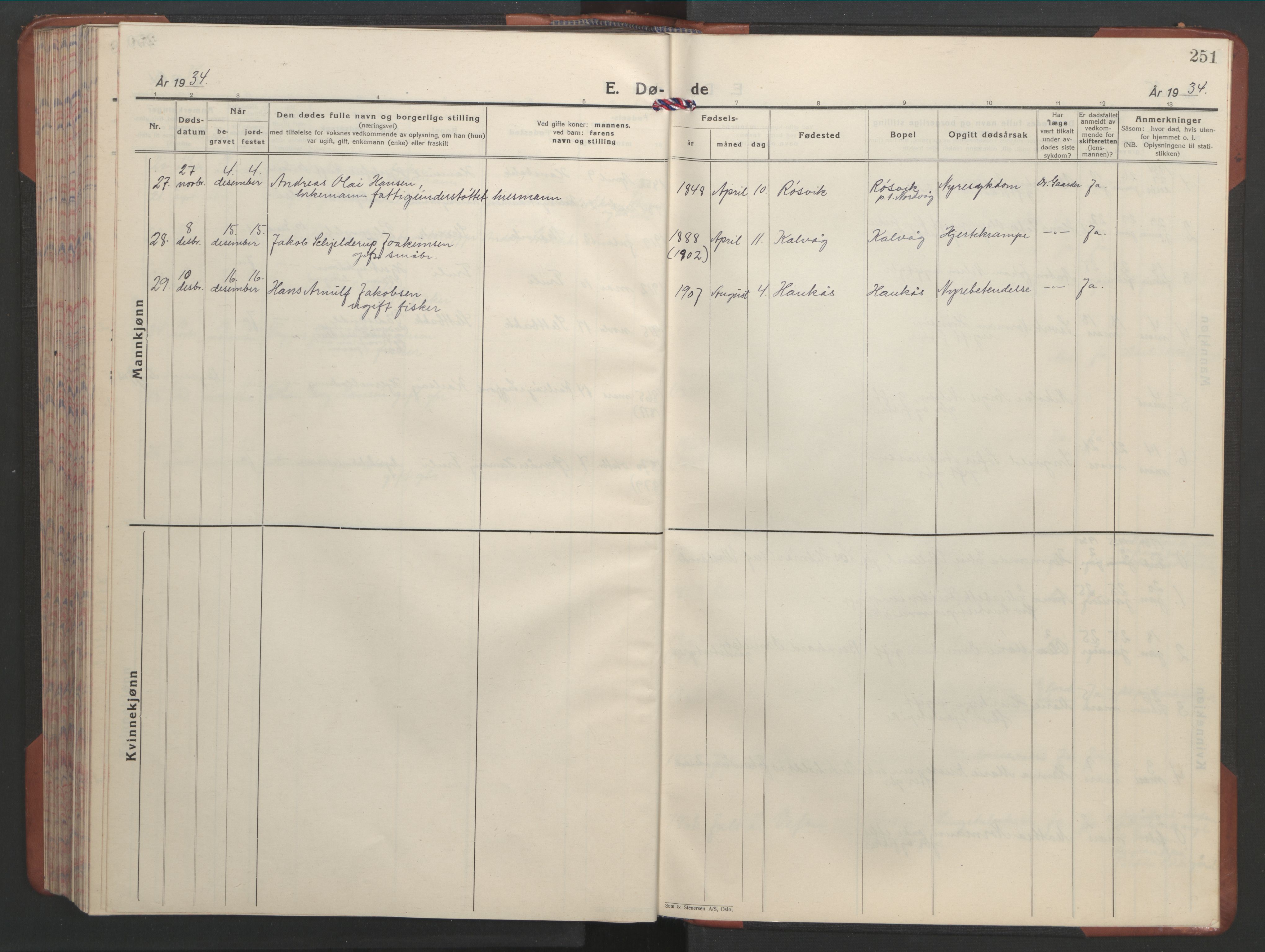 Ministerialprotokoller, klokkerbøker og fødselsregistre - Nordland, AV/SAT-A-1459/859/L0862: Parish register (copy) no. 859C08, 1925-1936, p. 251