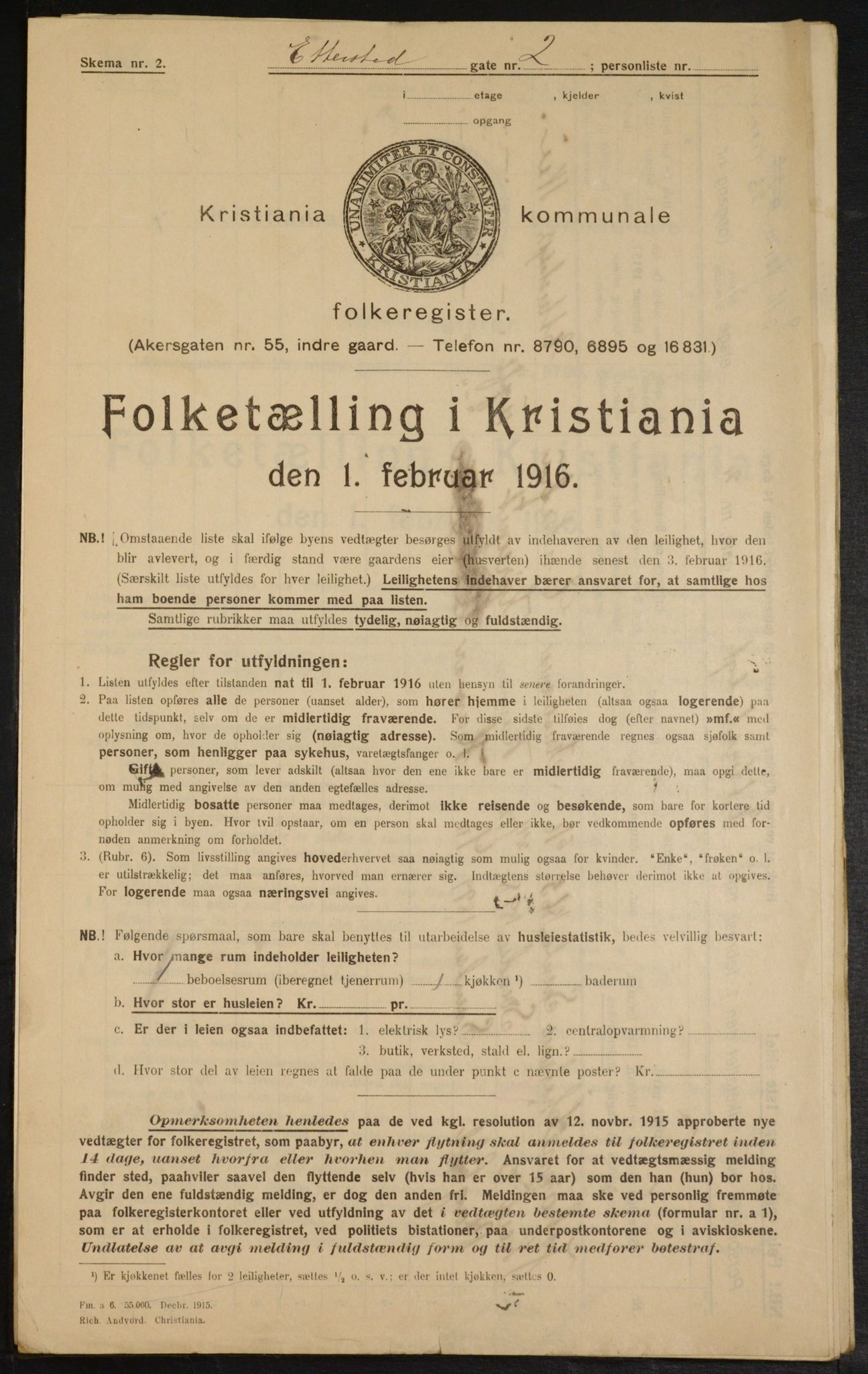 OBA, Municipal Census 1916 for Kristiania, 1916, p. 22717