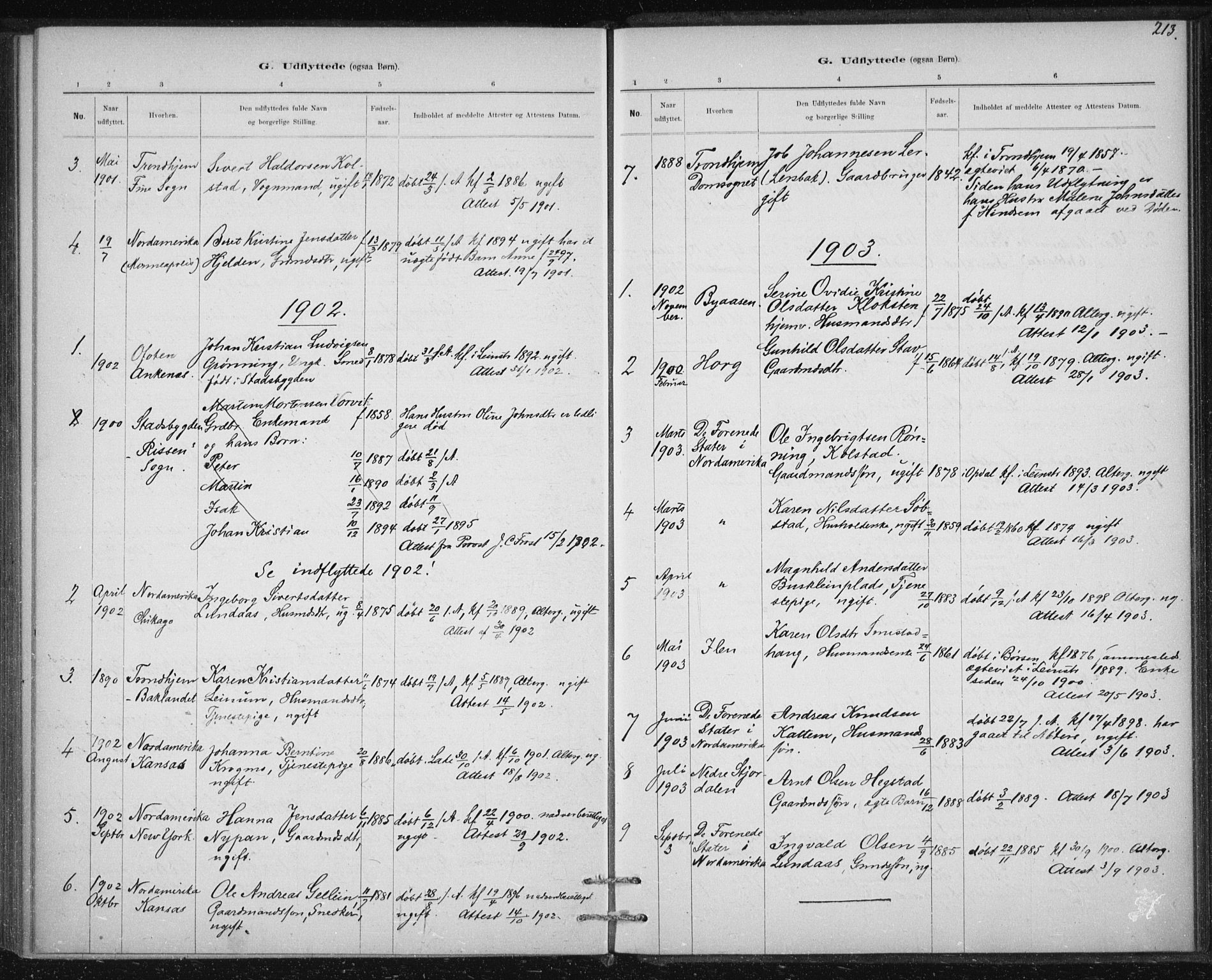 Ministerialprotokoller, klokkerbøker og fødselsregistre - Sør-Trøndelag, SAT/A-1456/613/L0392: Parish register (official) no. 613A01, 1887-1906, p. 213