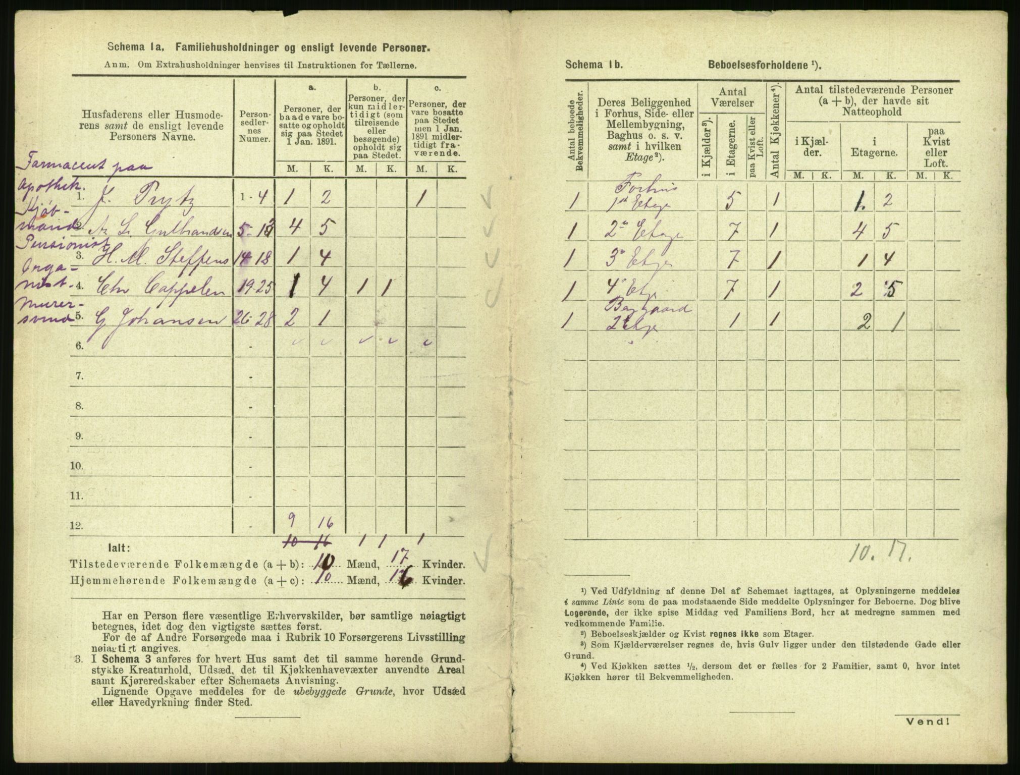 RA, 1891 census for 0301 Kristiania, 1891, p. 43890