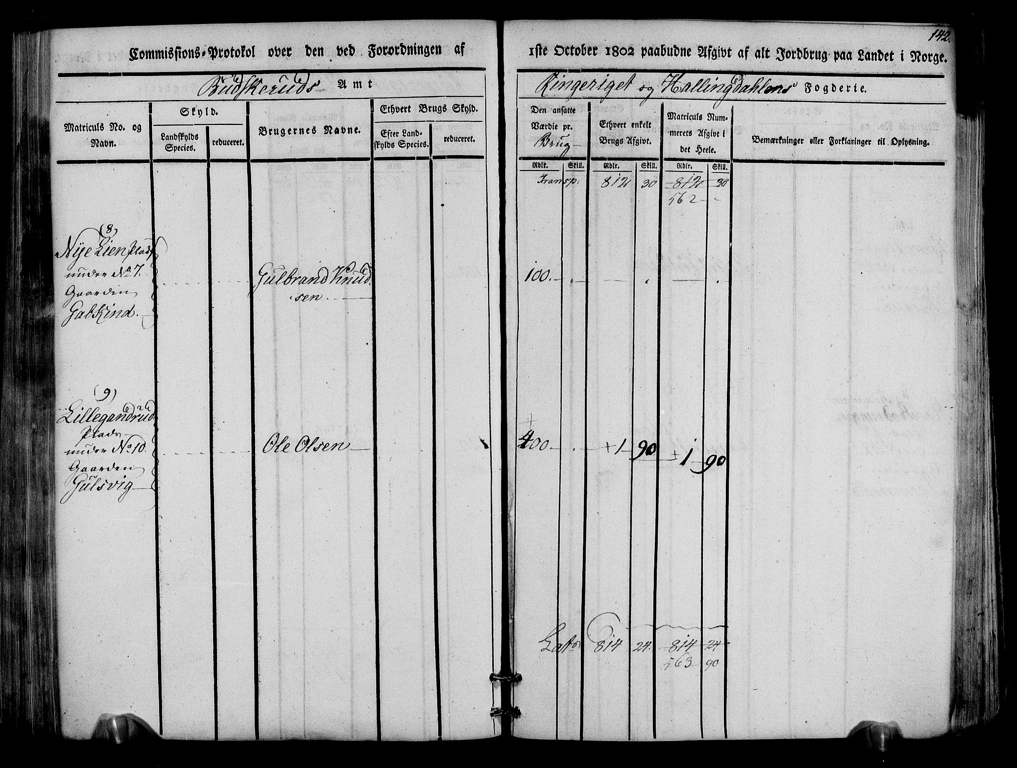 Rentekammeret inntil 1814, Realistisk ordnet avdeling, RA/EA-4070/N/Ne/Nea/L0047: Ringerike og Hallingdal fogderi. Kommisjonsprotokoll for Nes prestegjeld, 1803, p. 145