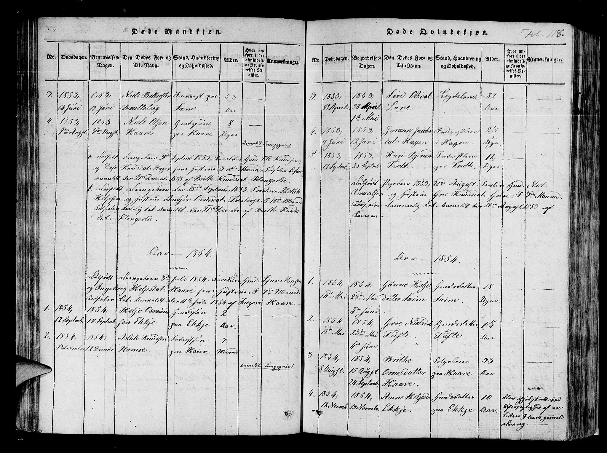 Røldal sokneprestembete, AV/SAB-A-100247: Parish register (official) no. A 2, 1817-1856, p. 118