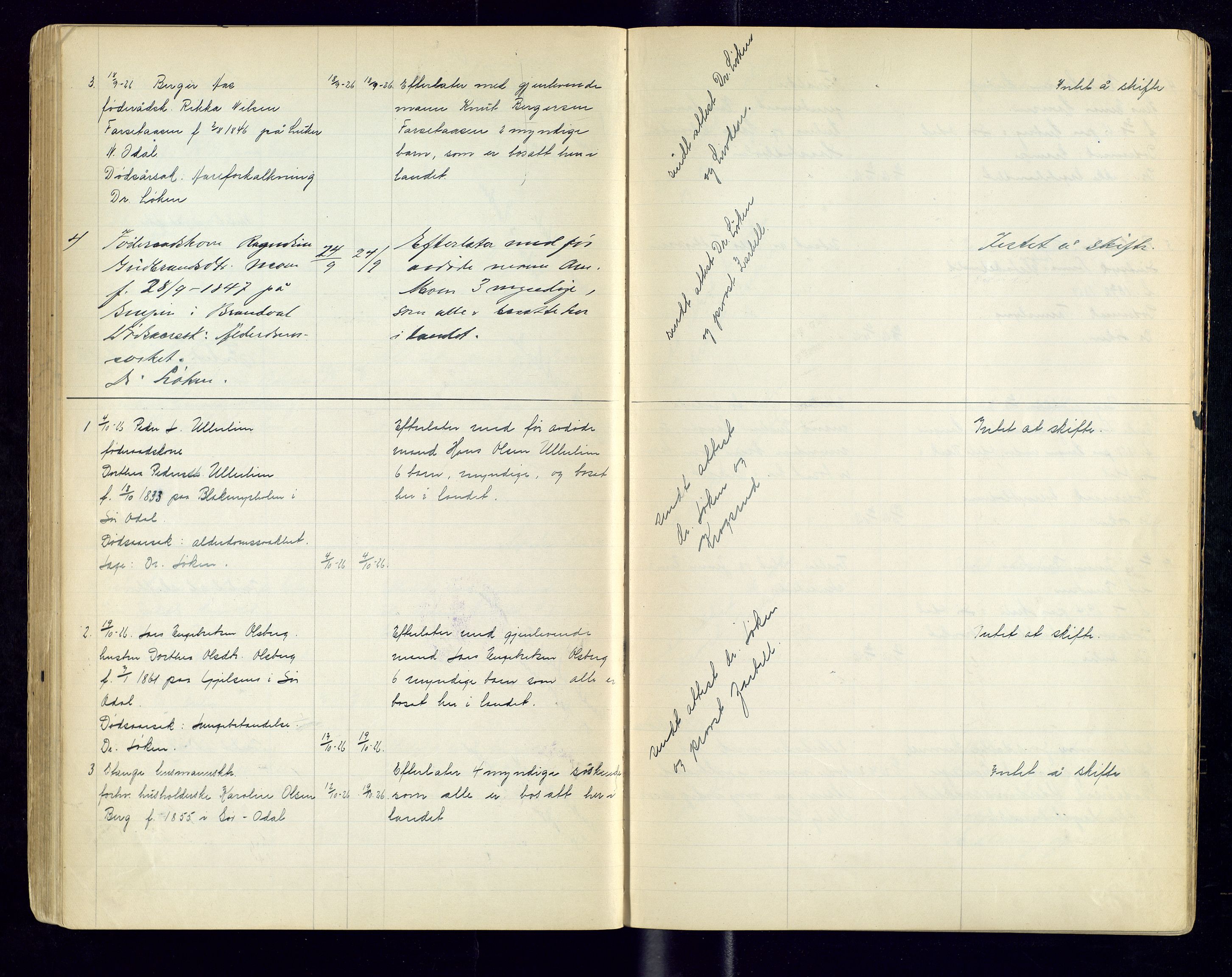 Sør-Odal lensmannskontor, AV/SAH-LHS-022/H/Hb/L0002/0003: Protokoller over anmeldte dødsfall / Protokoll over anmeldte dødsfall, 1921-1928