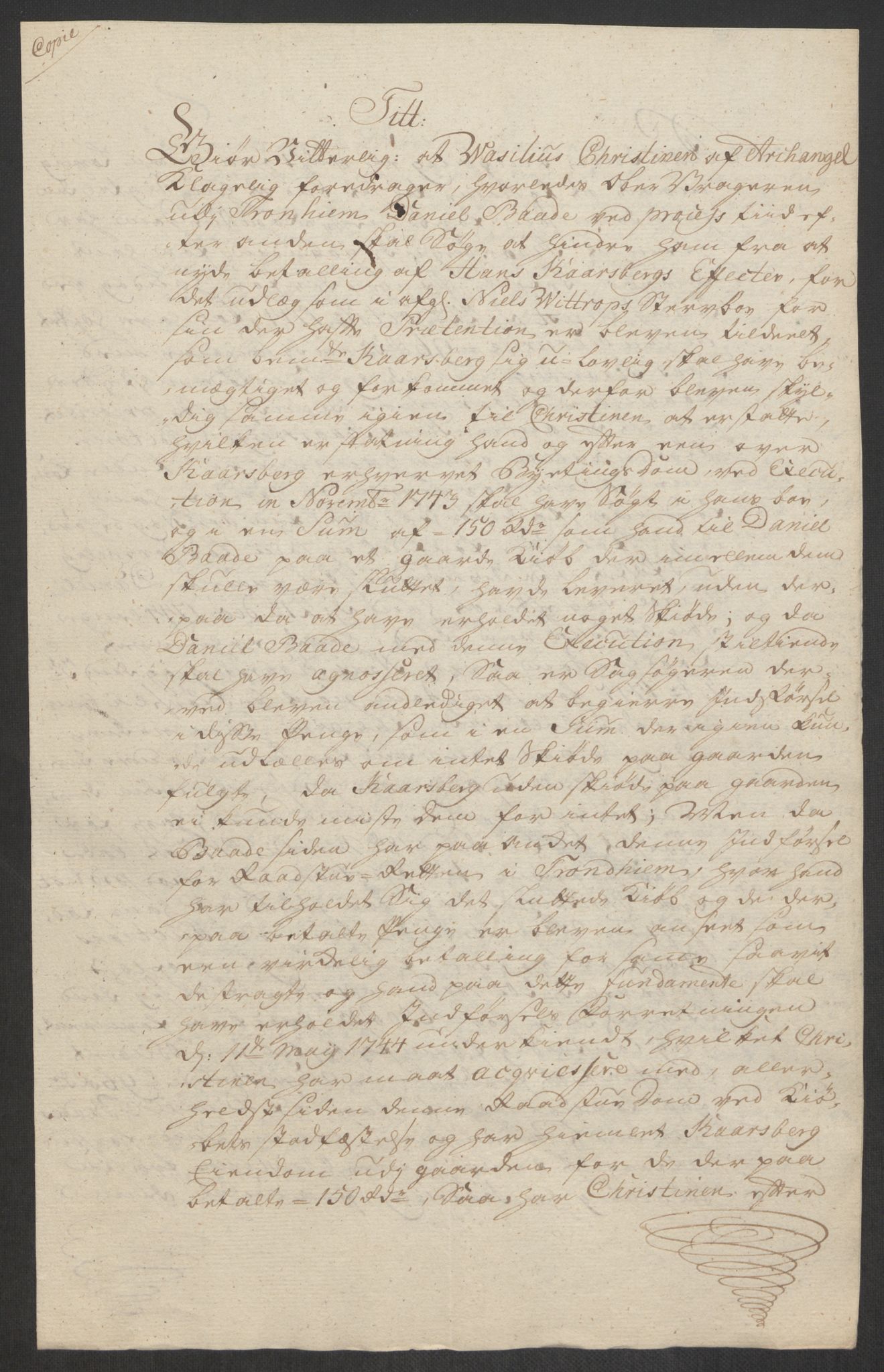 Rentekammeret inntil 1814, Reviderte regnskaper, Byregnskaper, AV/RA-EA-4066/R/Rs/L0541: [S22] Sikt og sakefall, 1743-1746, p. 305