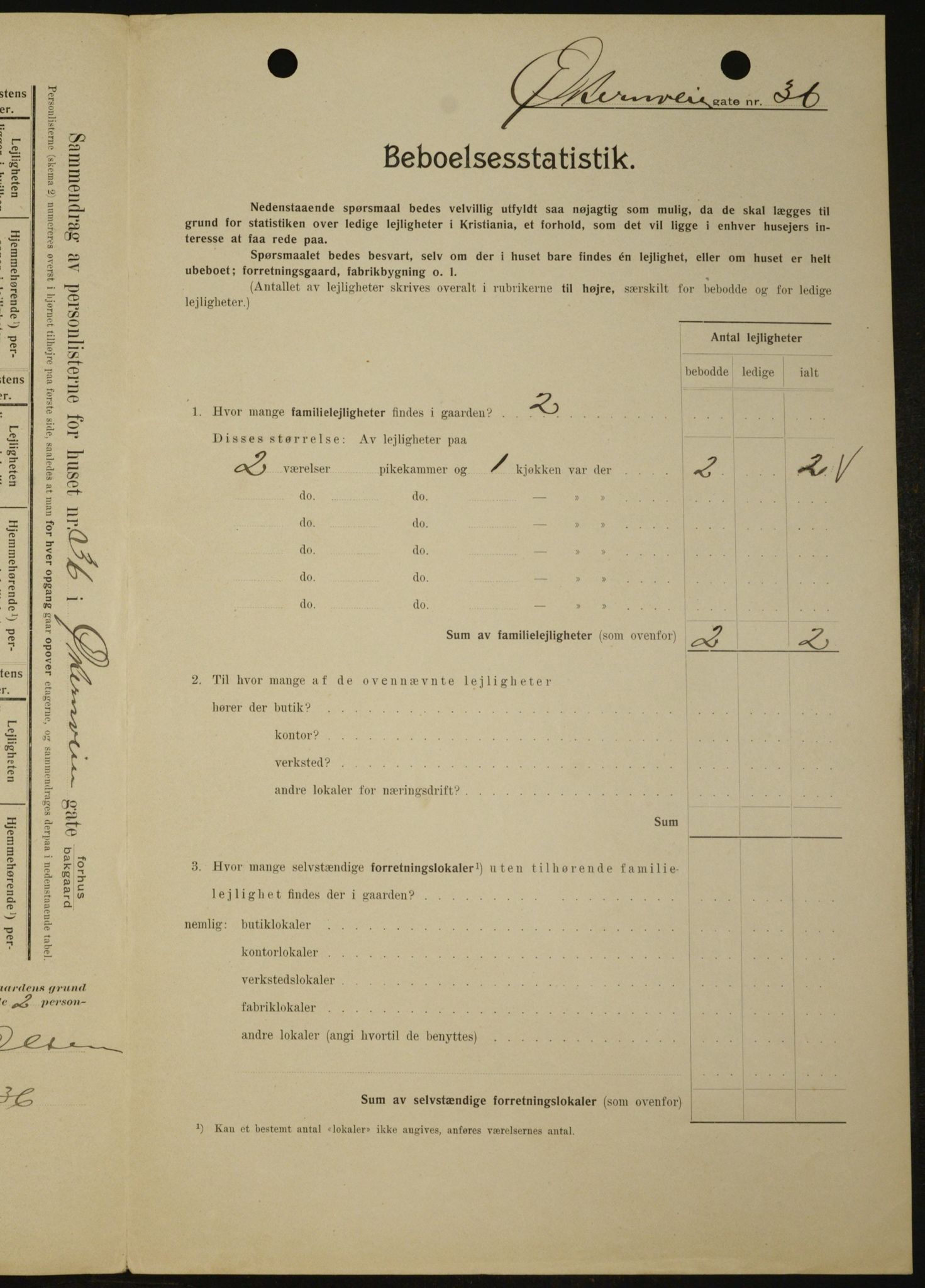 OBA, Municipal Census 1909 for Kristiania, 1909, p. 117060