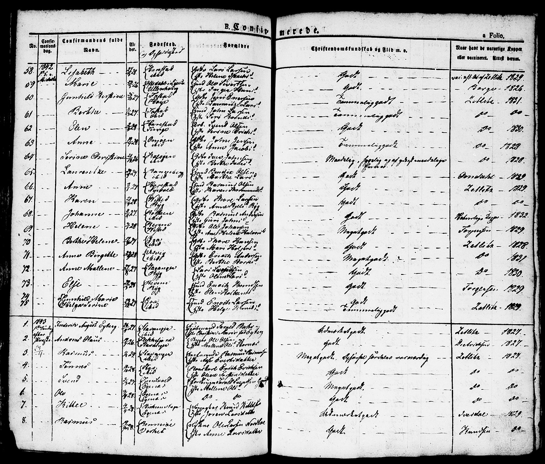 Domkirken sokneprestkontor, SAST/A-101812/001/30/30BA/L0011: Parish register (official) no. A 11, 1832-1856