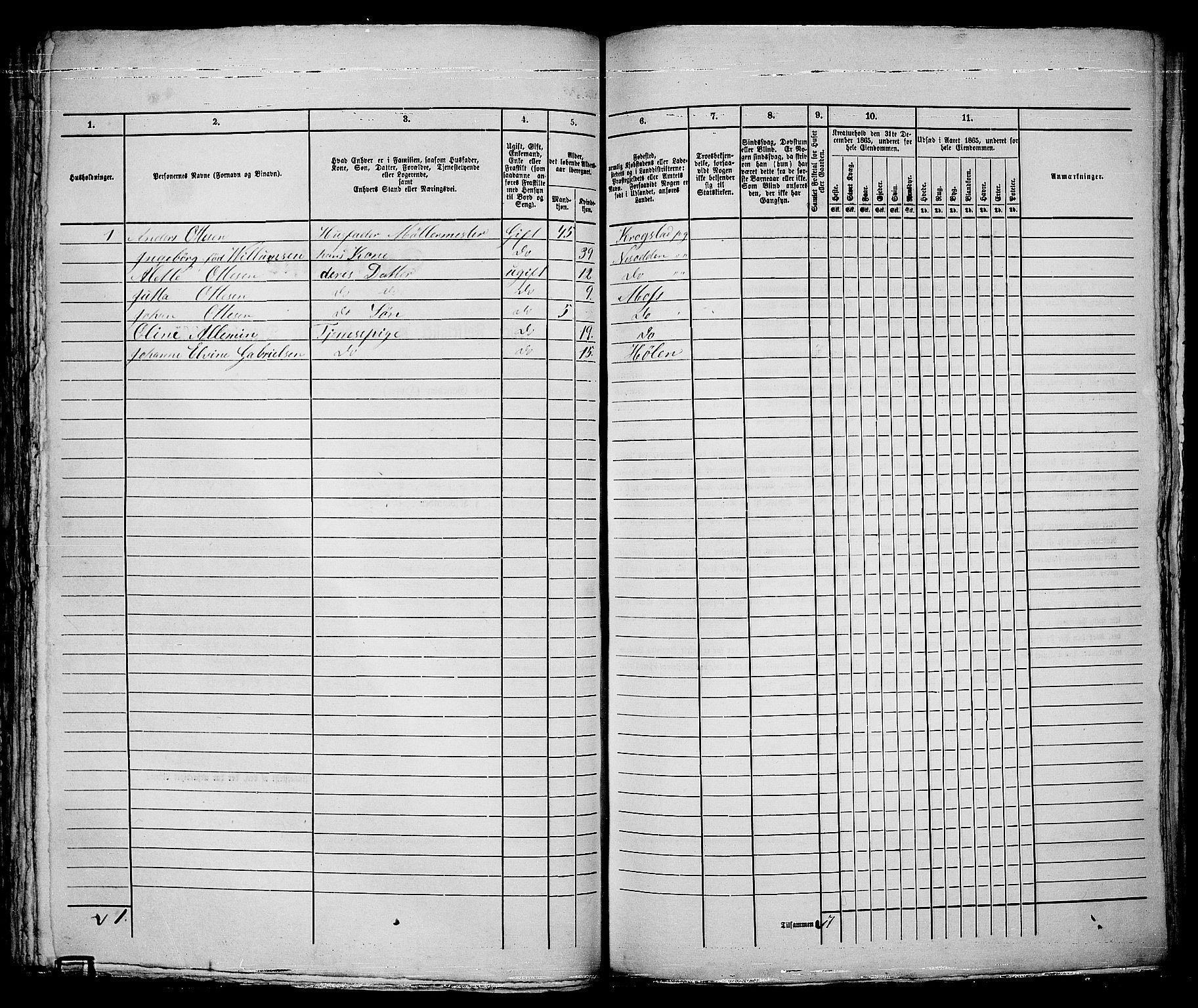 RA, 1865 census for Moss/Moss, 1865, p. 134