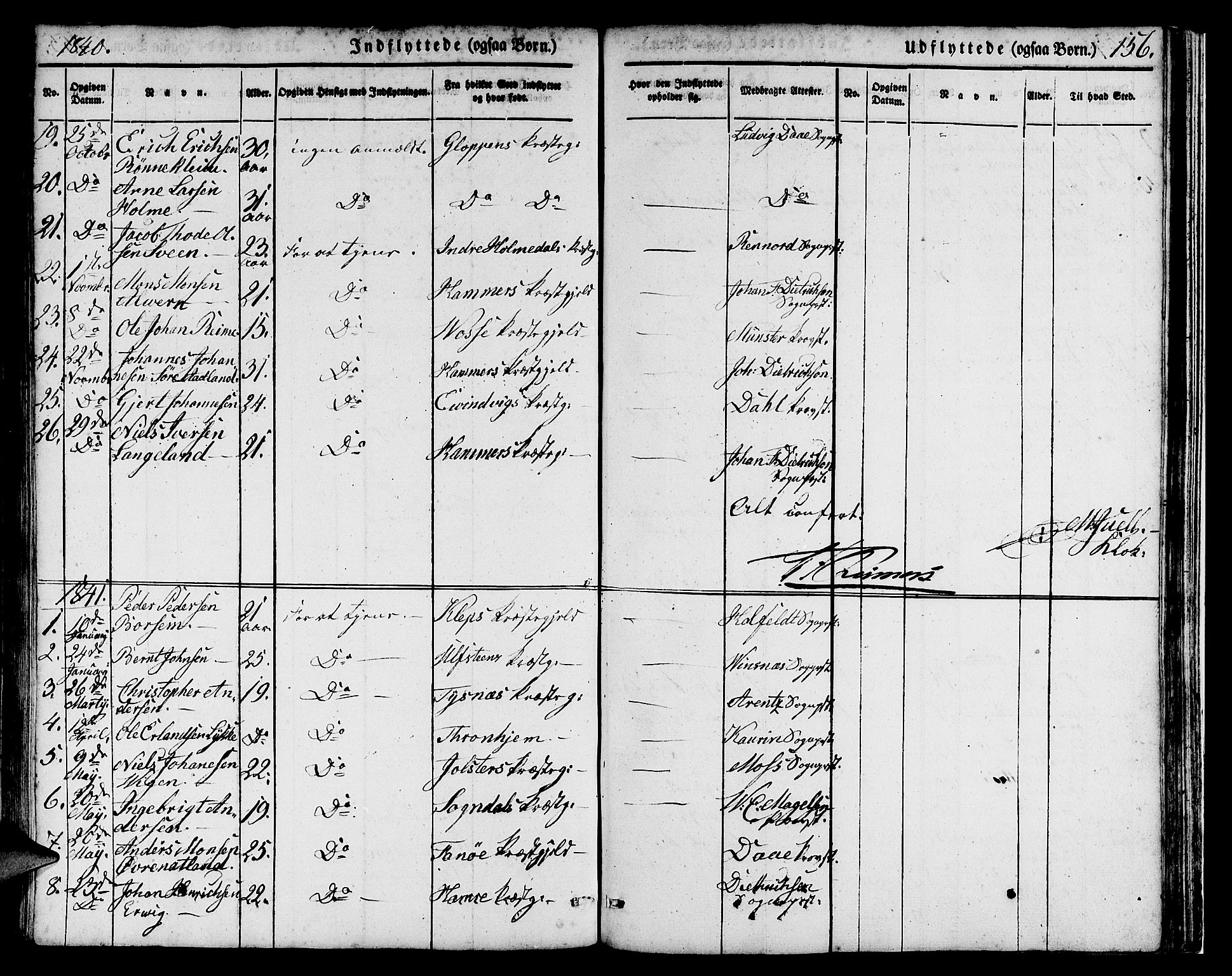 Domkirken sokneprestembete, SAB/A-74801/H/Hab/L0029: Parish register (copy) no. D 1, 1839-1857, p. 156