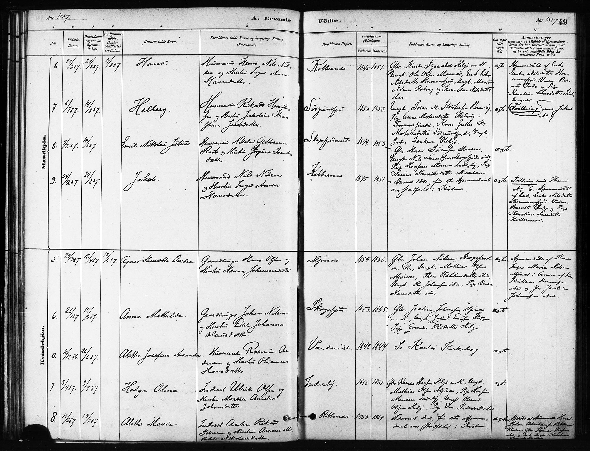 Karlsøy sokneprestembete, SATØ/S-1299/H/Ha/Haa/L0011kirke: Parish register (official) no. 11, 1879-1892, p. 49