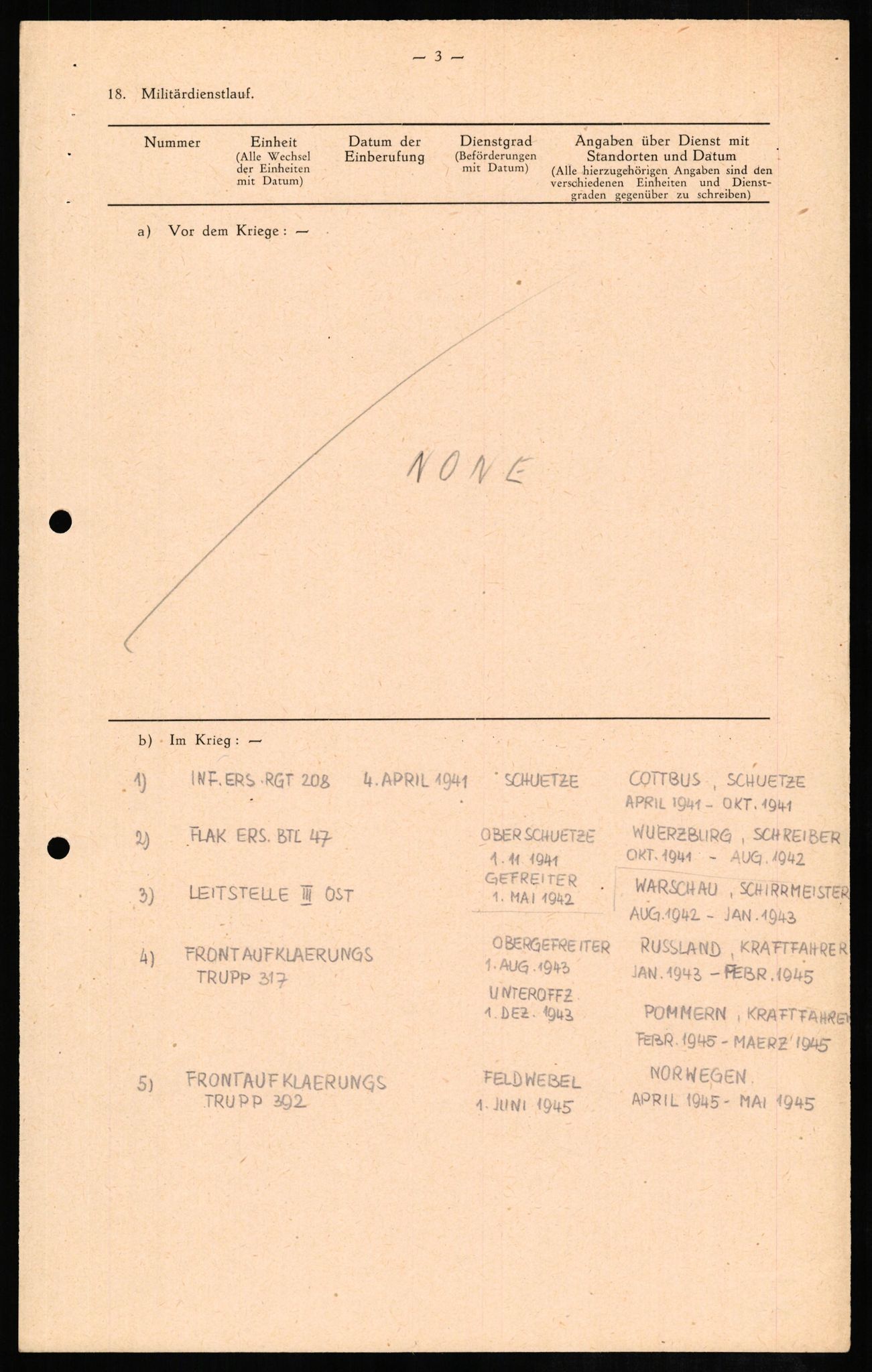 Forsvaret, Forsvarets overkommando II, AV/RA-RAFA-3915/D/Db/L0010: CI Questionaires. Tyske okkupasjonsstyrker i Norge. Tyskere., 1945-1946, p. 615