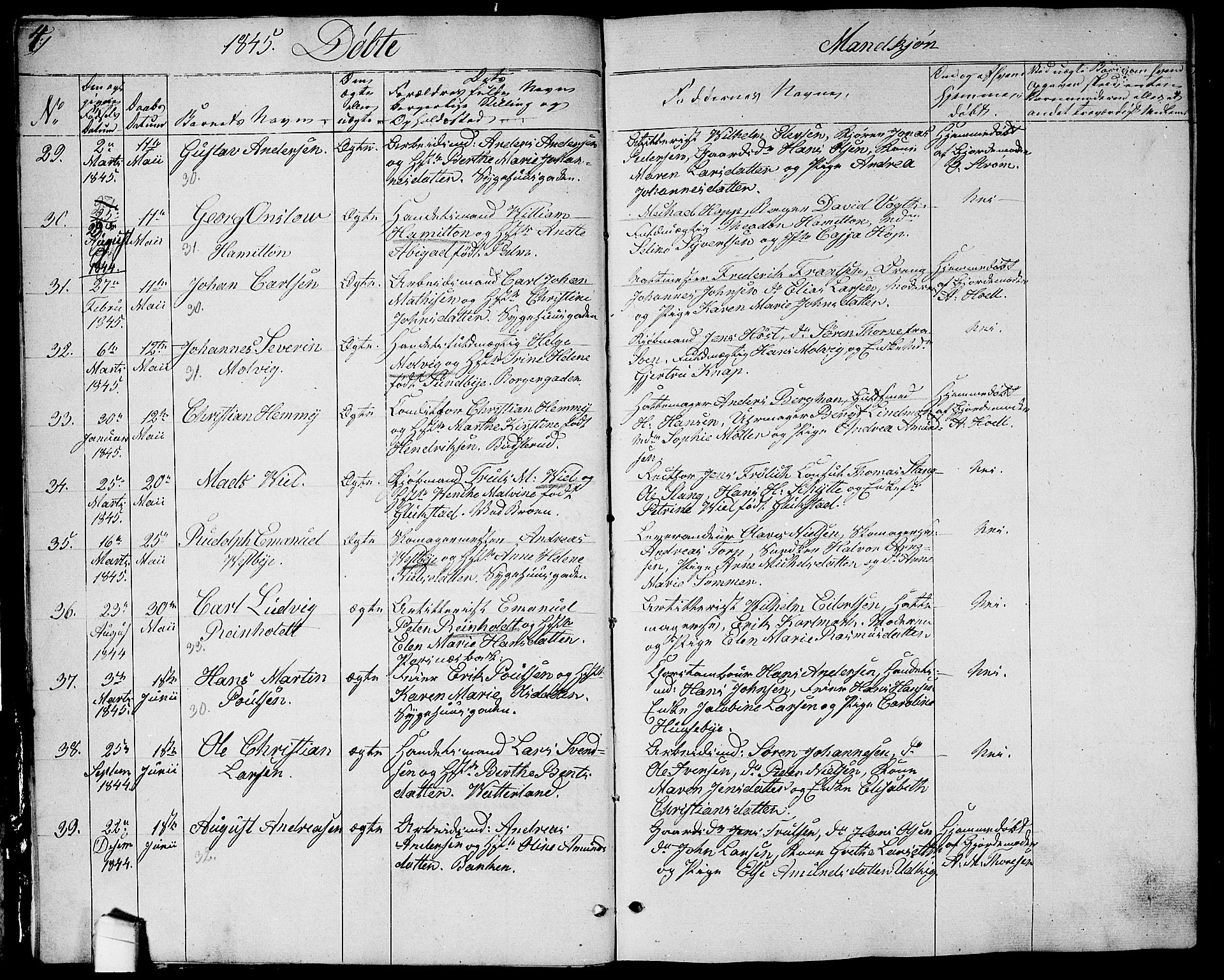 Halden prestekontor Kirkebøker, AV/SAO-A-10909/G/Ga/L0004: Parish register (copy) no. 4, 1845-1854, p. 4