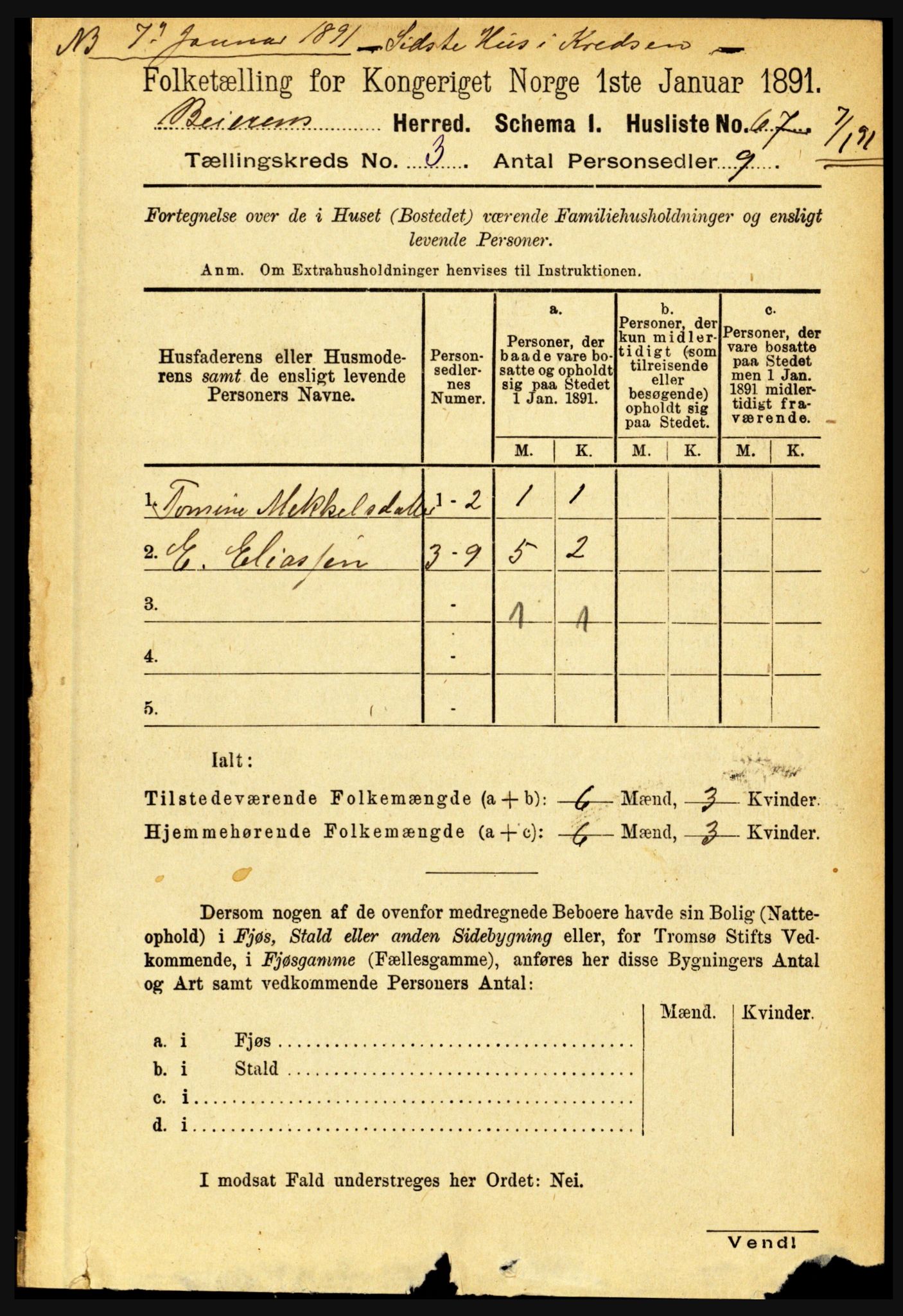 RA, 1891 census for 1839 Beiarn, 1891, p. 1022