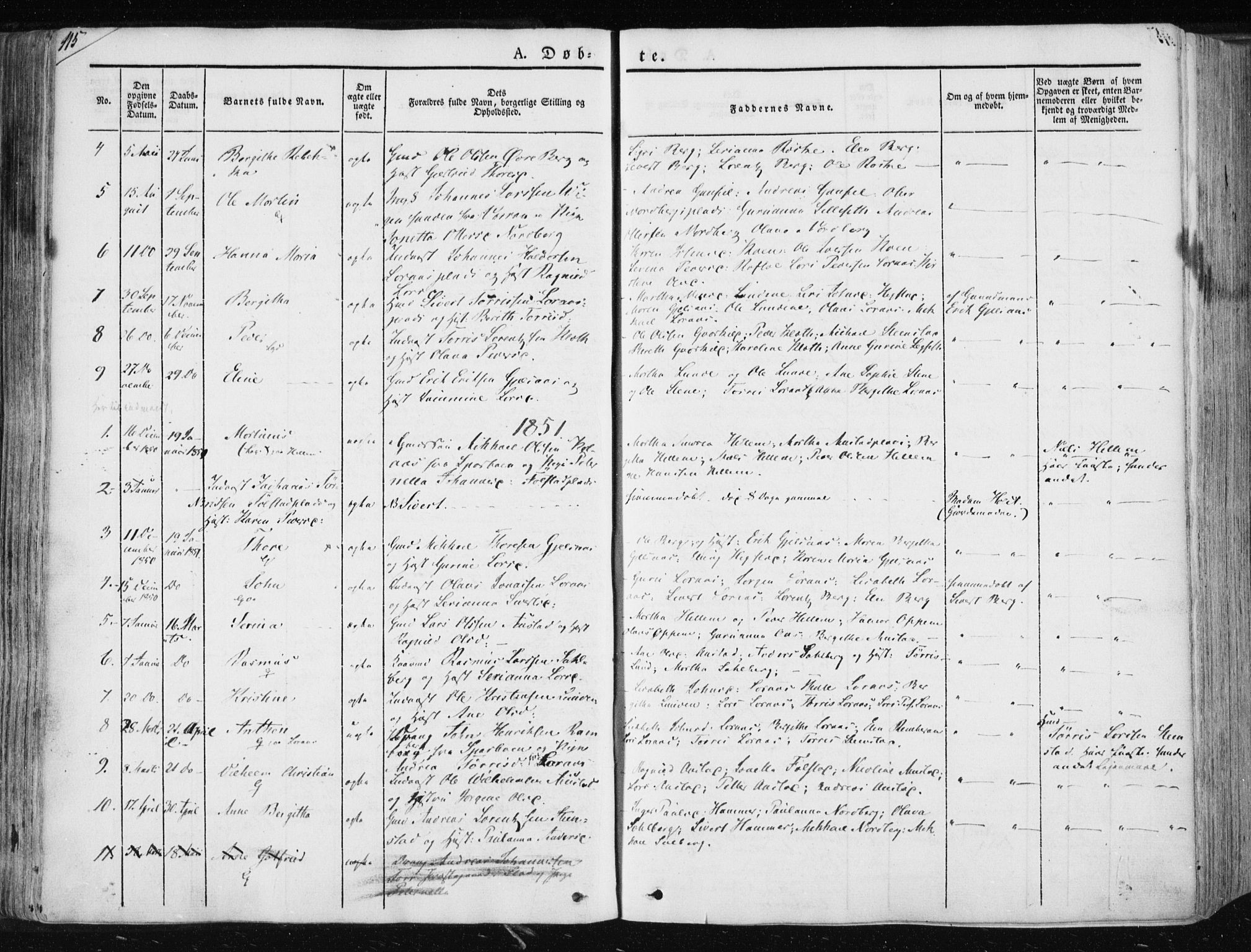 Ministerialprotokoller, klokkerbøker og fødselsregistre - Nord-Trøndelag, SAT/A-1458/730/L0280: Parish register (official) no. 730A07 /2, 1840-1854, p. 115