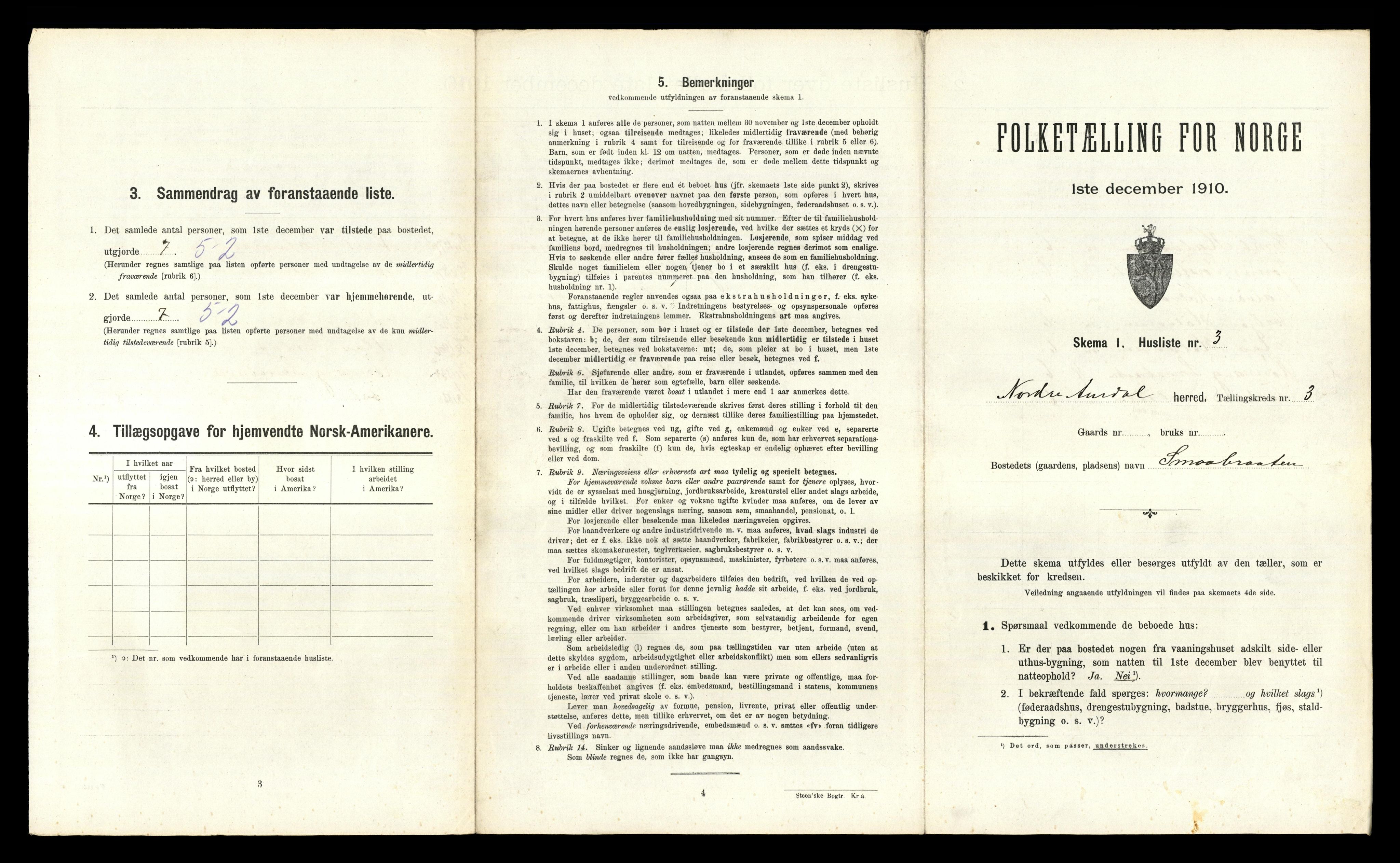 RA, 1910 census for Nord-Aurdal, 1910, p. 469