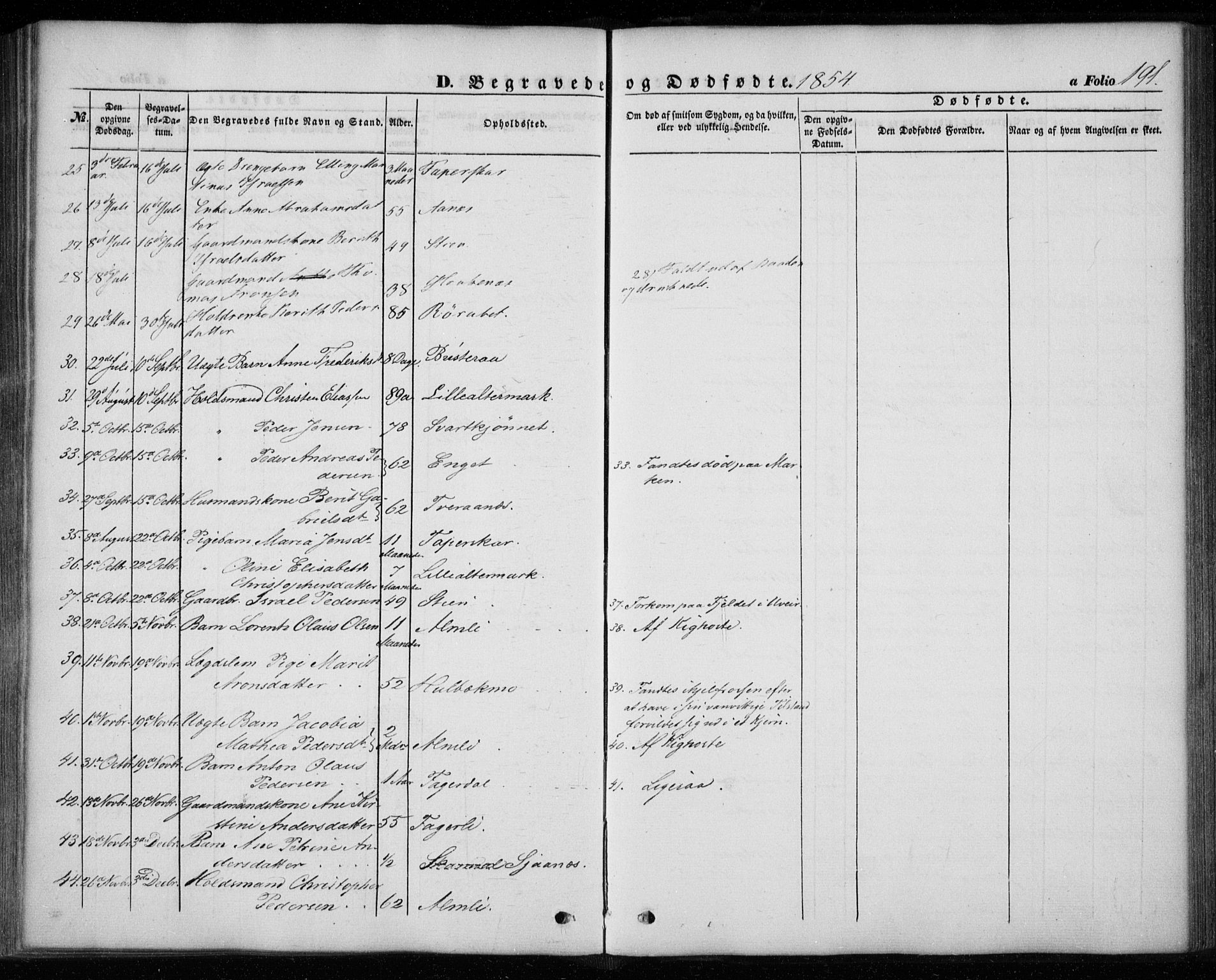 Ministerialprotokoller, klokkerbøker og fødselsregistre - Nordland, AV/SAT-A-1459/827/L0392: Parish register (official) no. 827A04, 1853-1866, p. 191