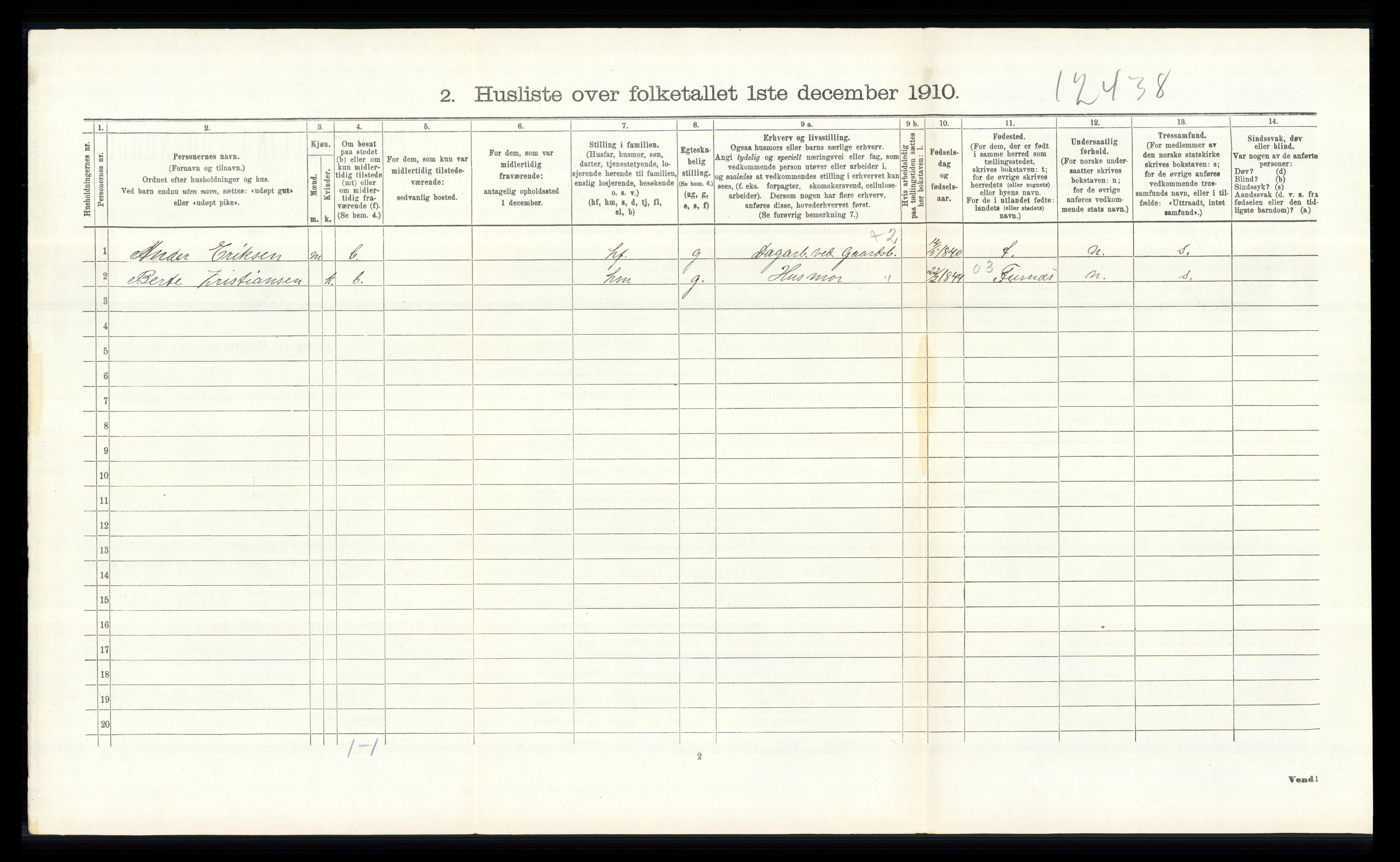 RA, 1910 census for Vang, 1910, p. 966