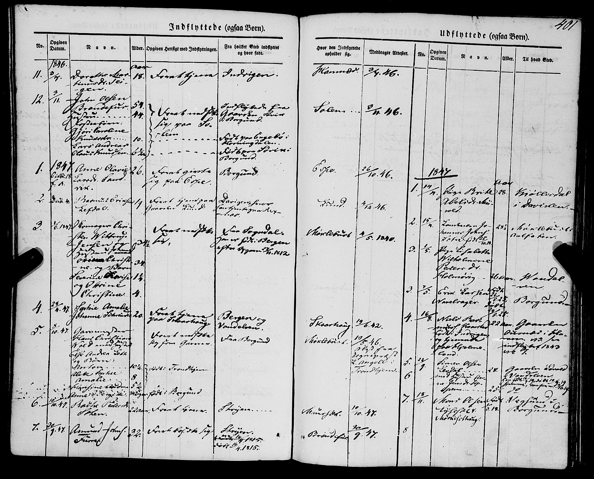 Eid sokneprestembete, AV/SAB-A-82301/H/Haa/Haaa/L0007: Parish register (official) no. A 7, 1844-1858, p. 401