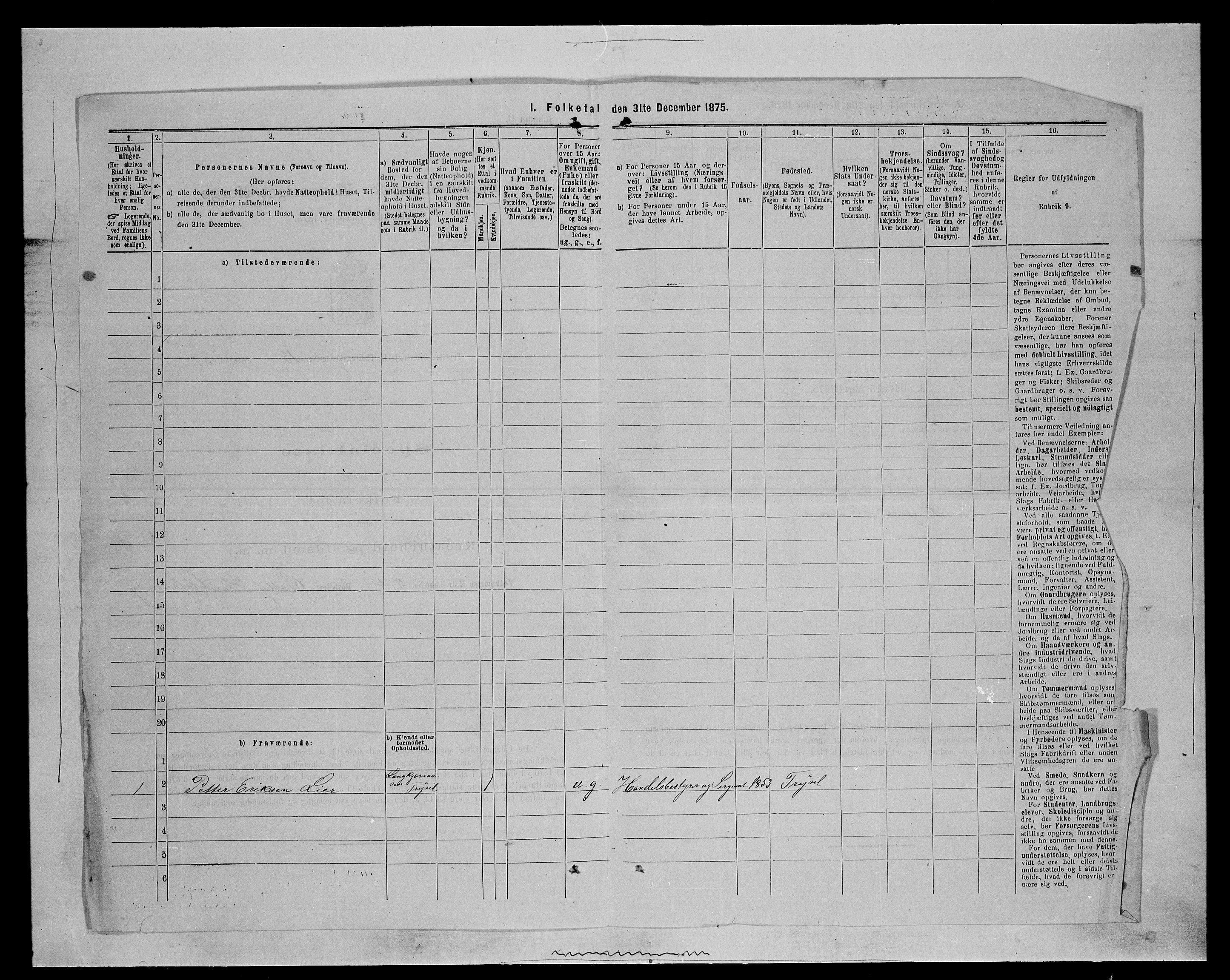 SAH, 1875 census for 0428P Trysil, 1875, p. 1430