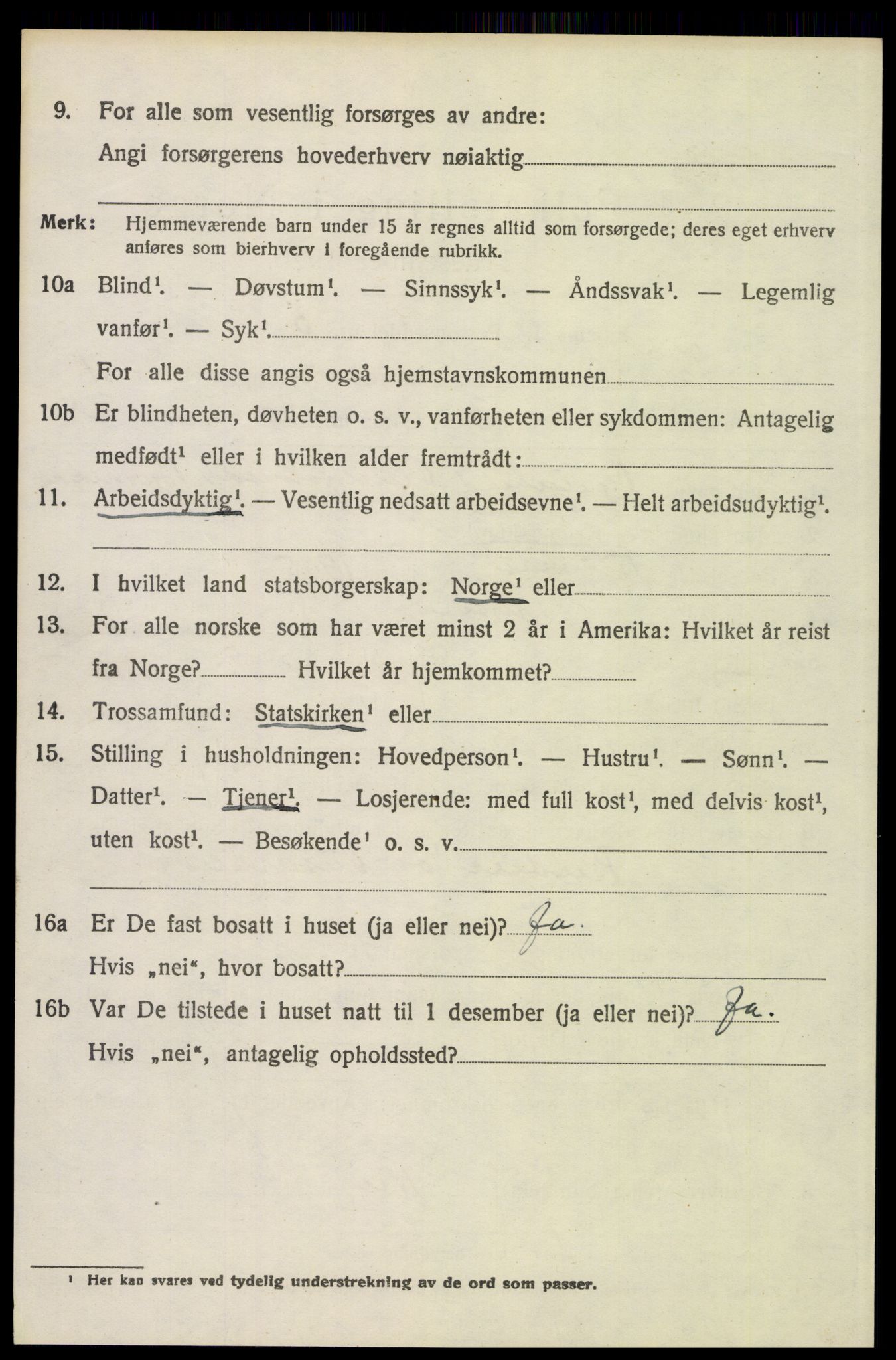 SAH, 1920 census for Trysil, 1920, p. 6992