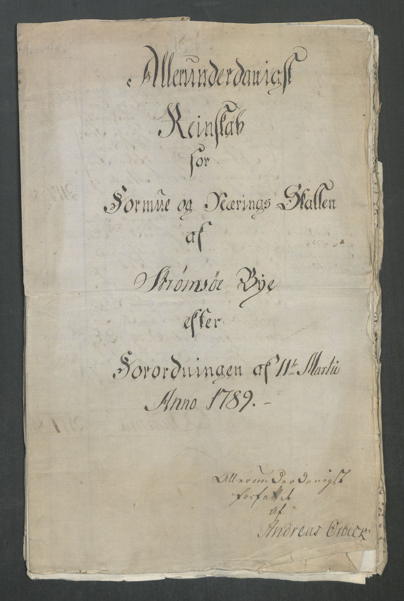 Rentekammeret inntil 1814, Reviderte regnskaper, Mindre regnskaper, AV/RA-EA-4068/Rf/Rfe/L0047: Strinda og Selbu fogderi. Strømsø, 1789, p. 250