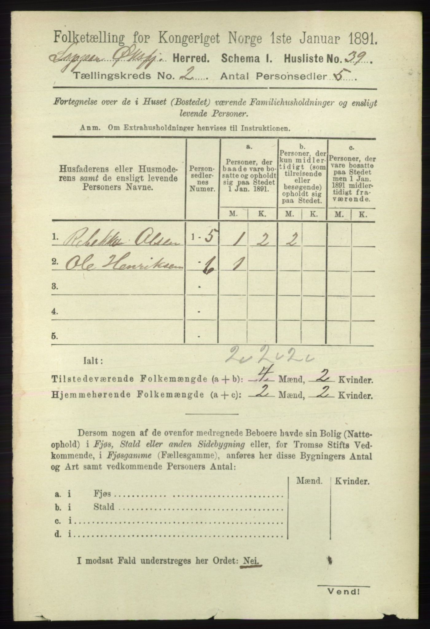 RA, 1891 census for 2014 Loppa, 1891, p. 368