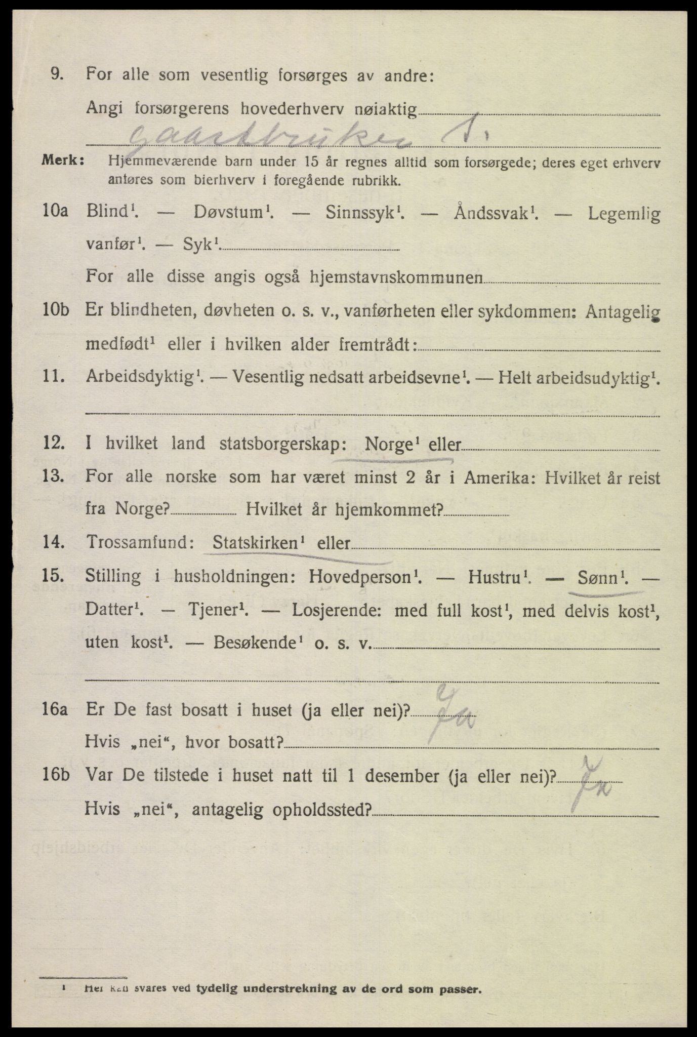 SAK, 1920 census for Feda, 1920, p. 2044