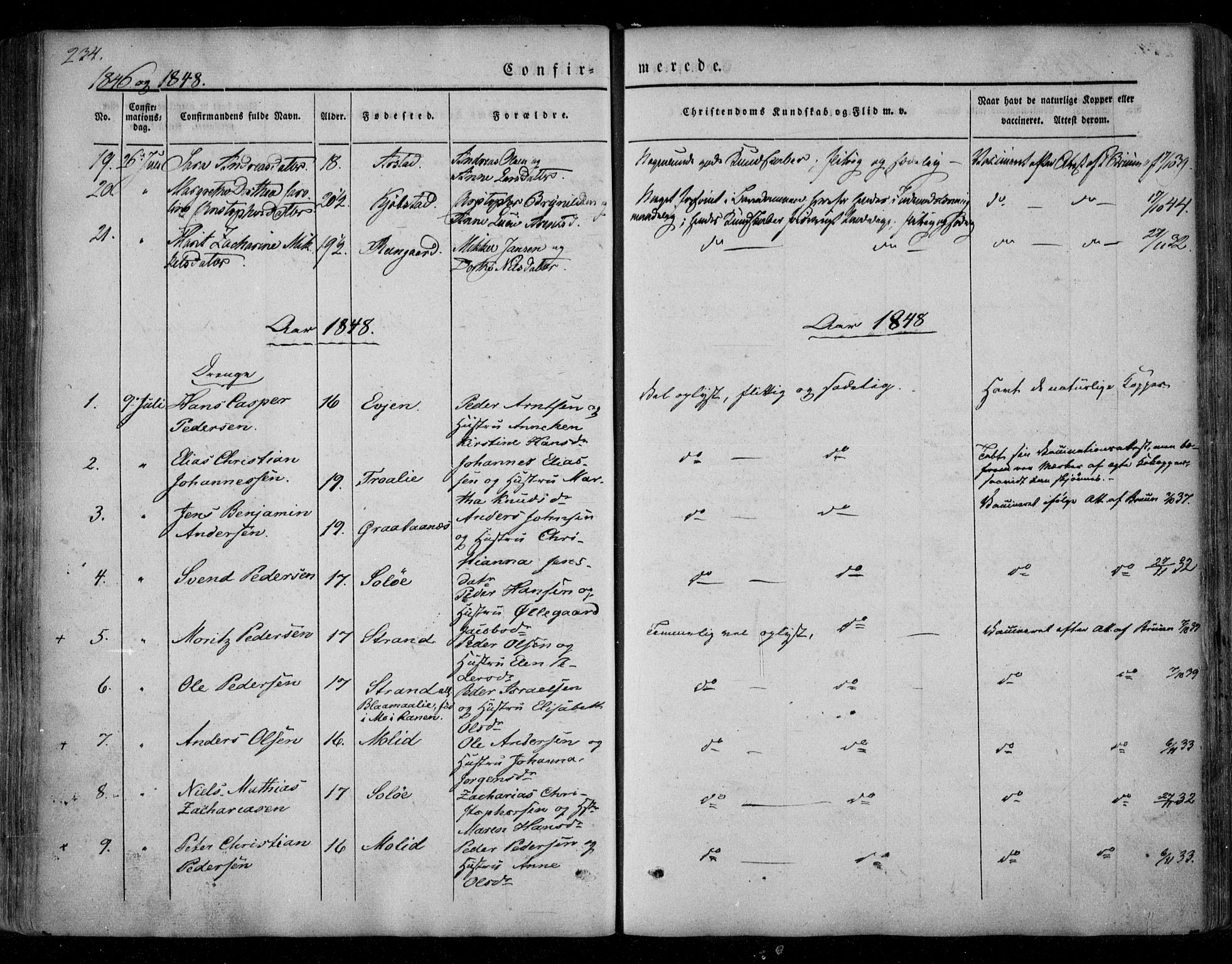 Ministerialprotokoller, klokkerbøker og fødselsregistre - Nordland, AV/SAT-A-1459/846/L0644: Parish register (official) no. 846A02, 1837-1872, p. 234