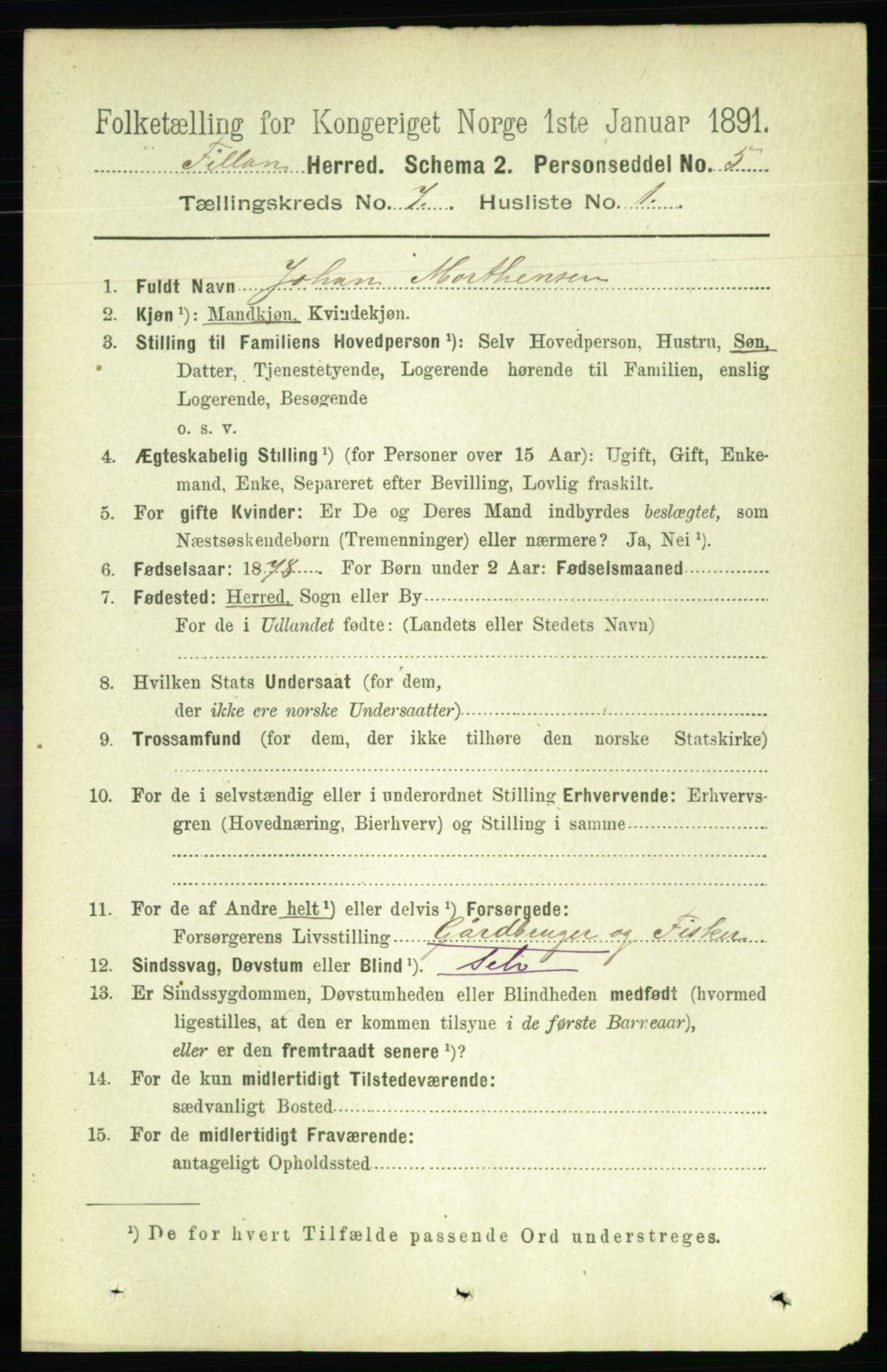 RA, 1891 census for 1616 Fillan, 1891, p. 1585