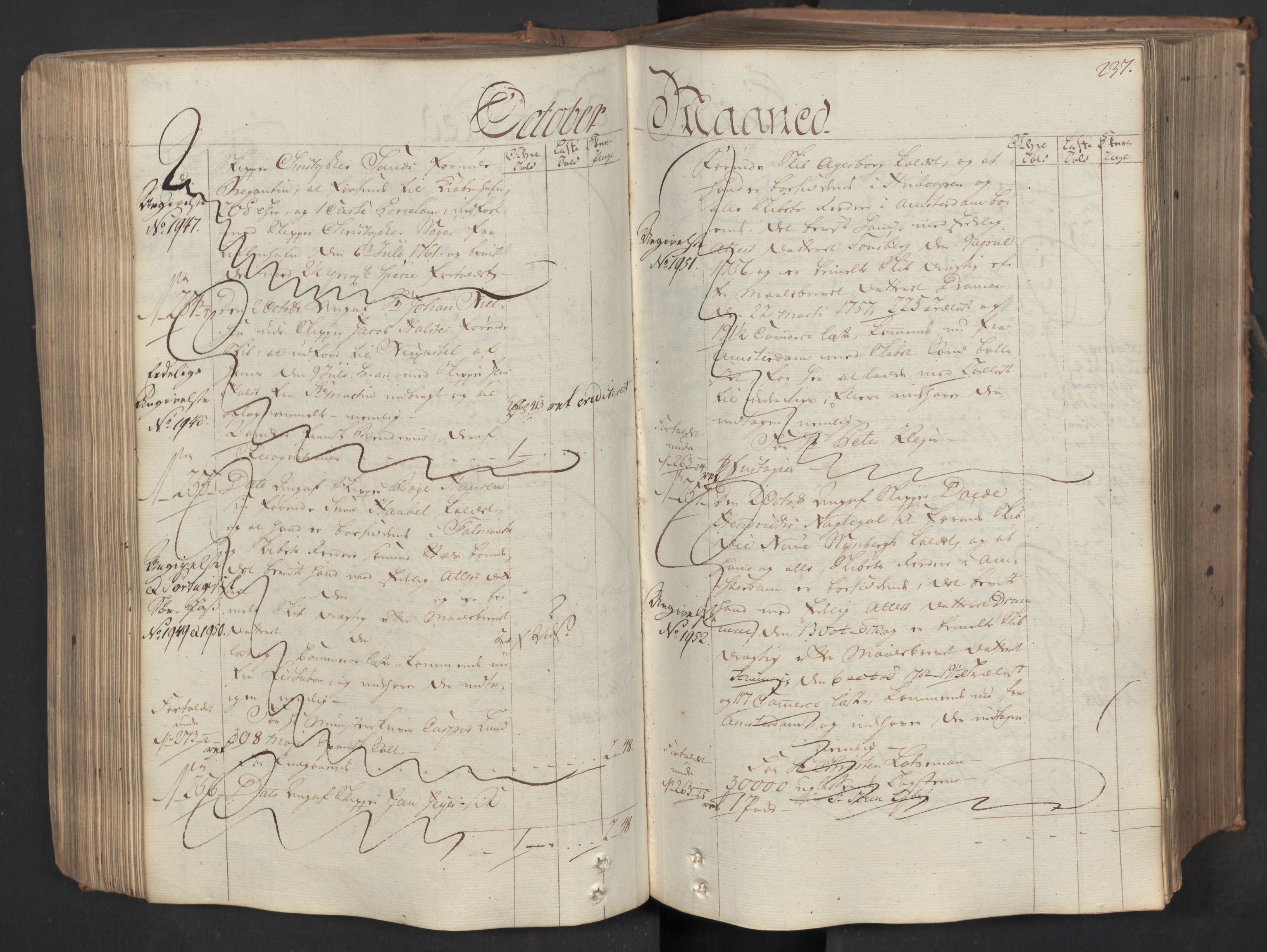 Generaltollkammeret, tollregnskaper, AV/RA-EA-5490/R08/L0053a/0001: Tollregnskaper Drammen / Inngående hovedtollbok, 1762, p. 236b-237a