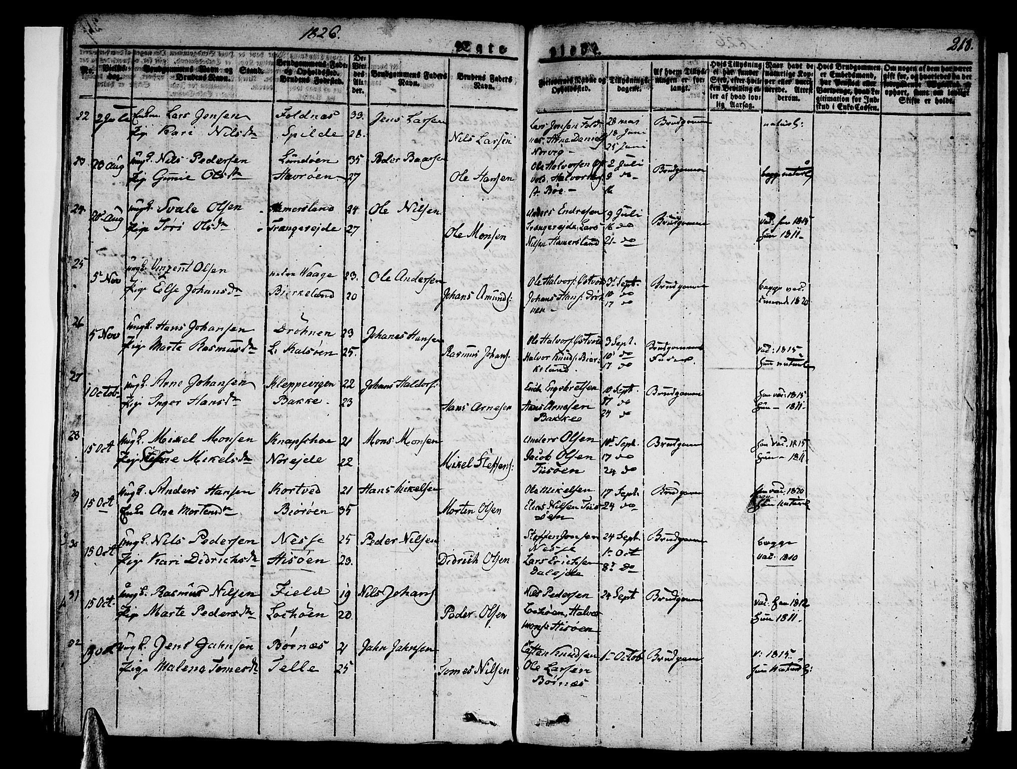 Sund sokneprestembete, AV/SAB-A-99930: Parish register (official) no. A 12, 1825-1835, p. 218