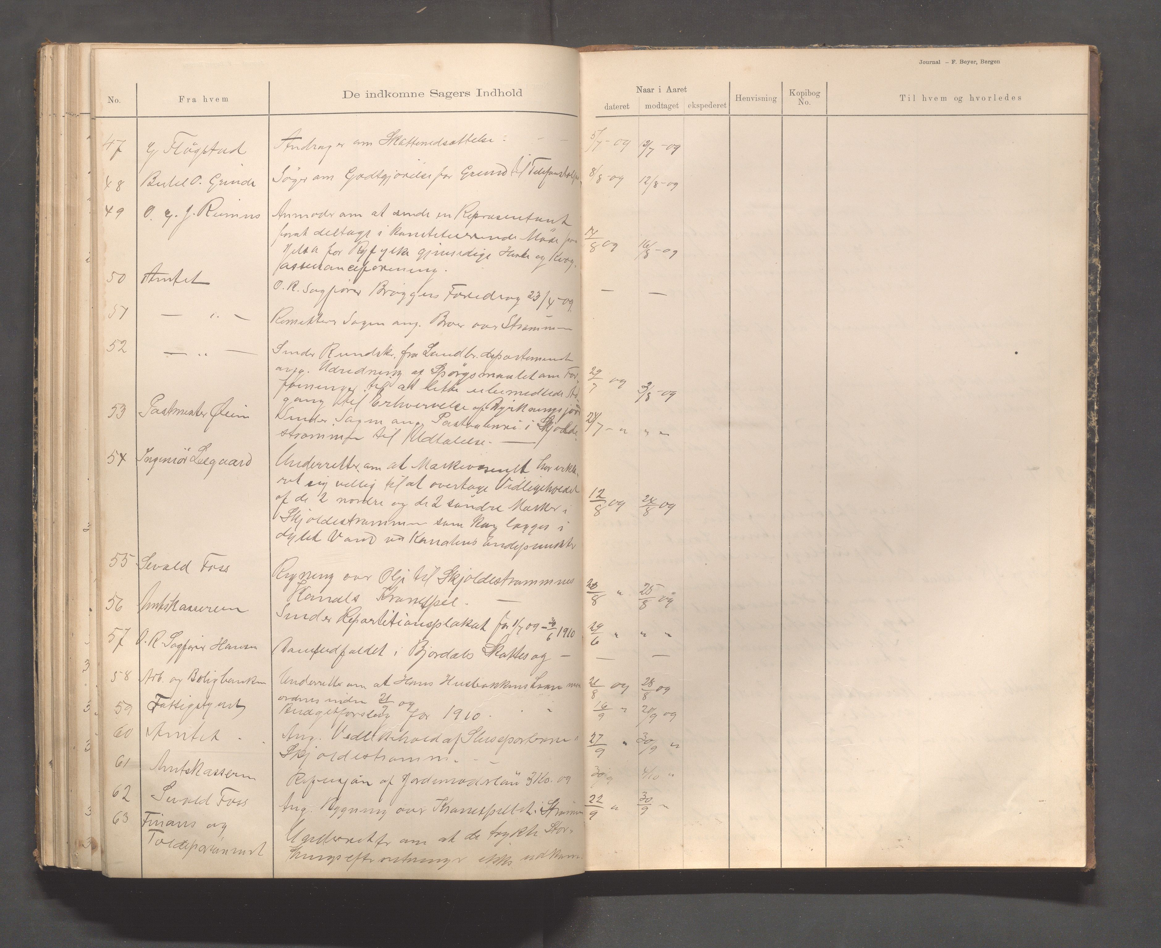 Skjold kommune - Formannskapet, IKAR/K-100775/C/L0001: Brevjournal, 1898-1911, p. 80
