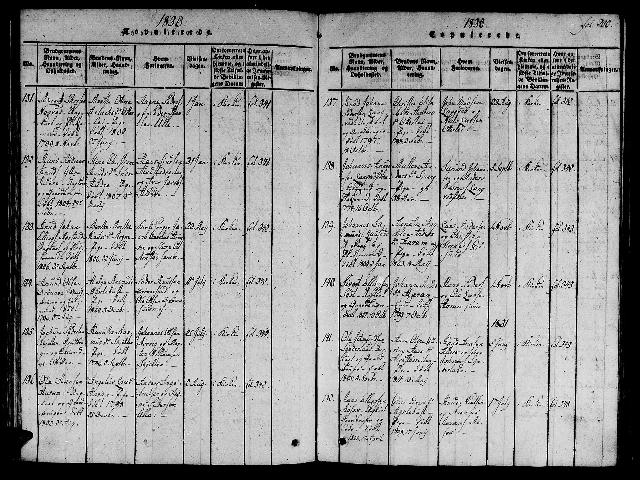 Ministerialprotokoller, klokkerbøker og fødselsregistre - Møre og Romsdal, SAT/A-1454/536/L0495: Parish register (official) no. 536A04, 1818-1847, p. 200
