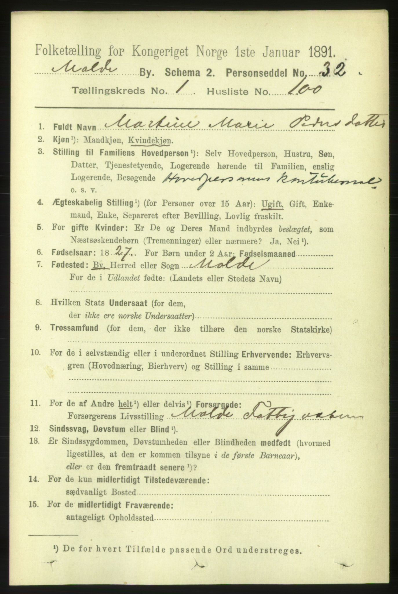 RA, 1891 census for 1502 Molde, 1891, p. 1149